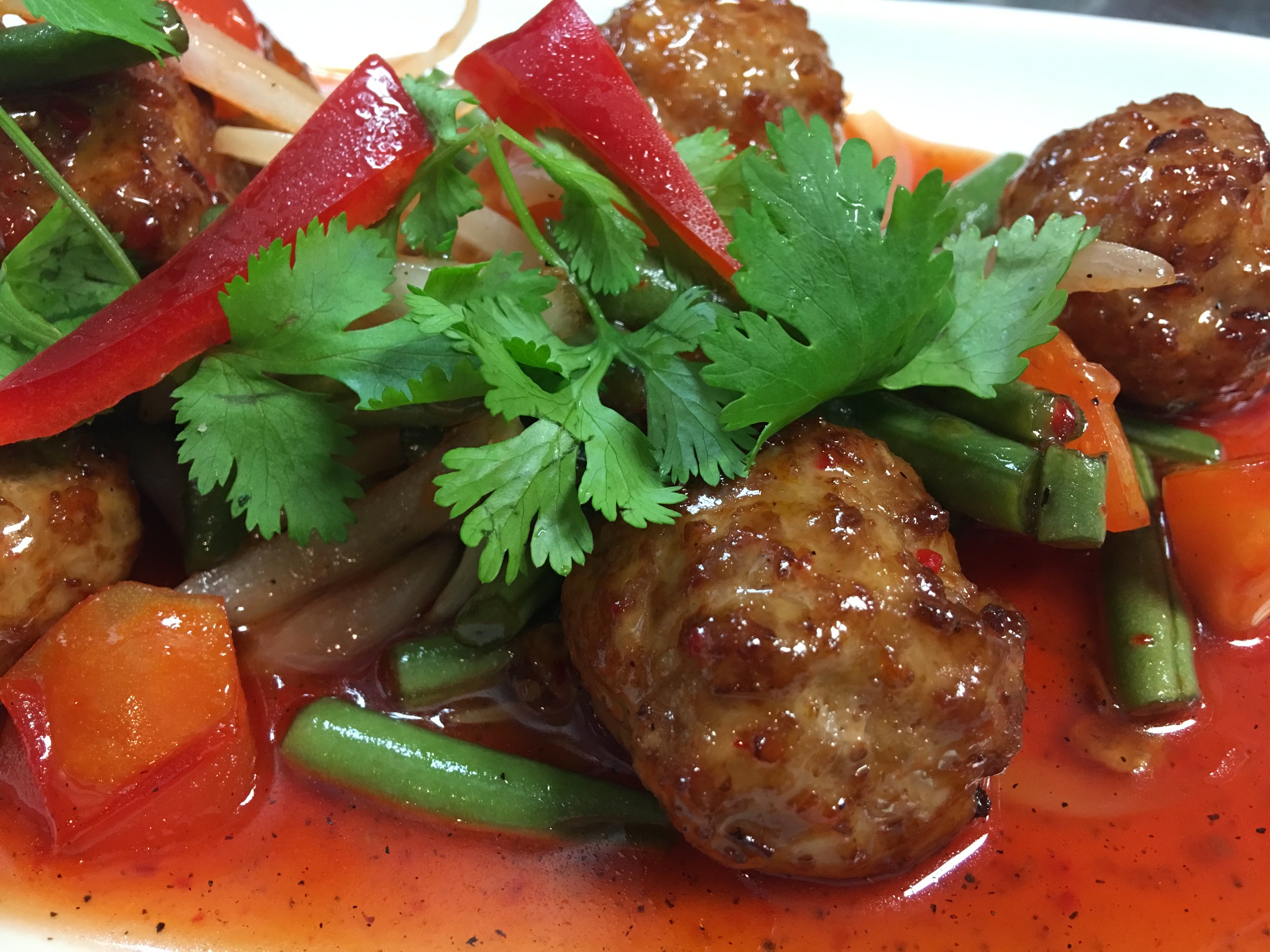 Meatballer with Sweet + Sour Sauce