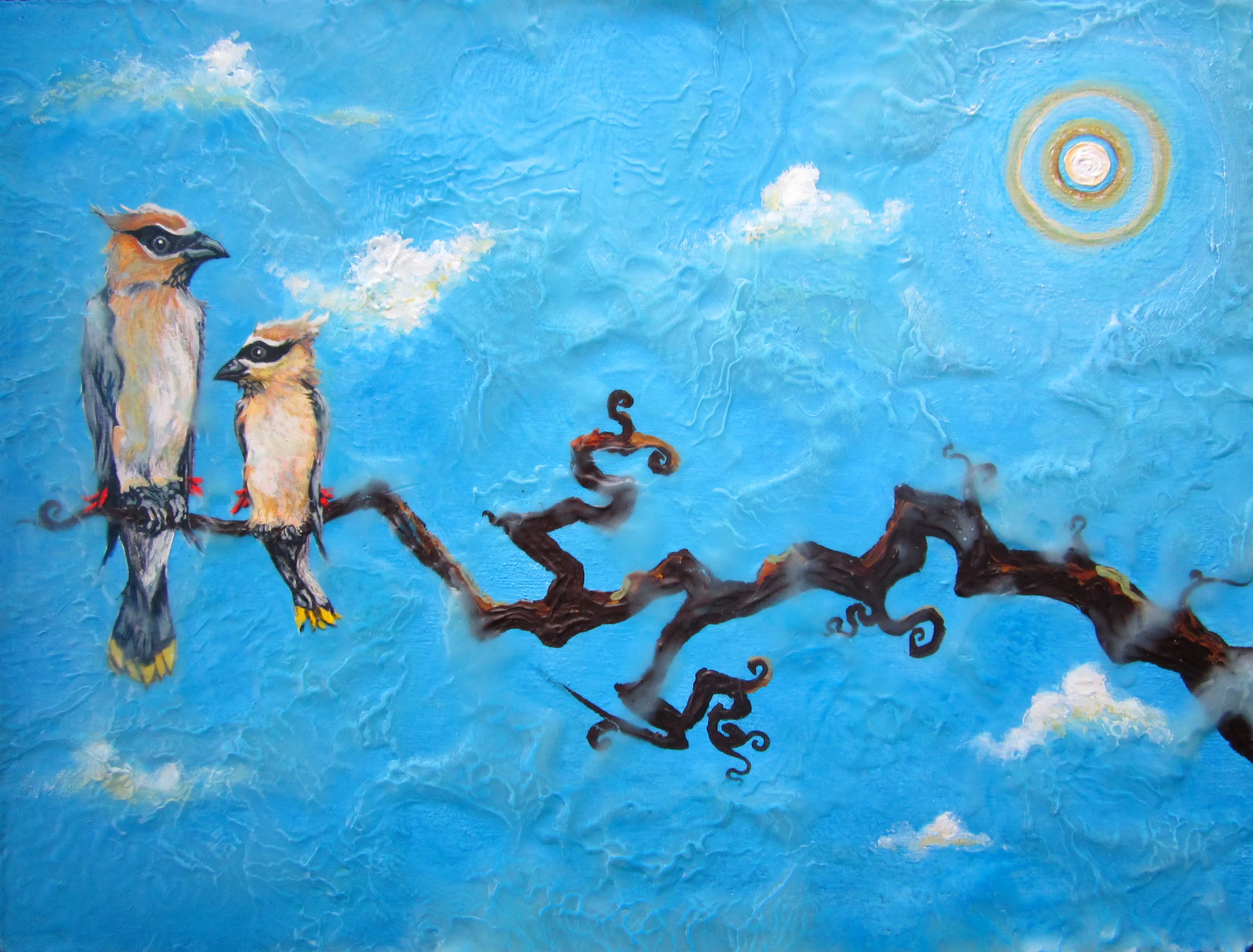 9" x 12"Acrylic, collaged drawings on wood panelSOLD