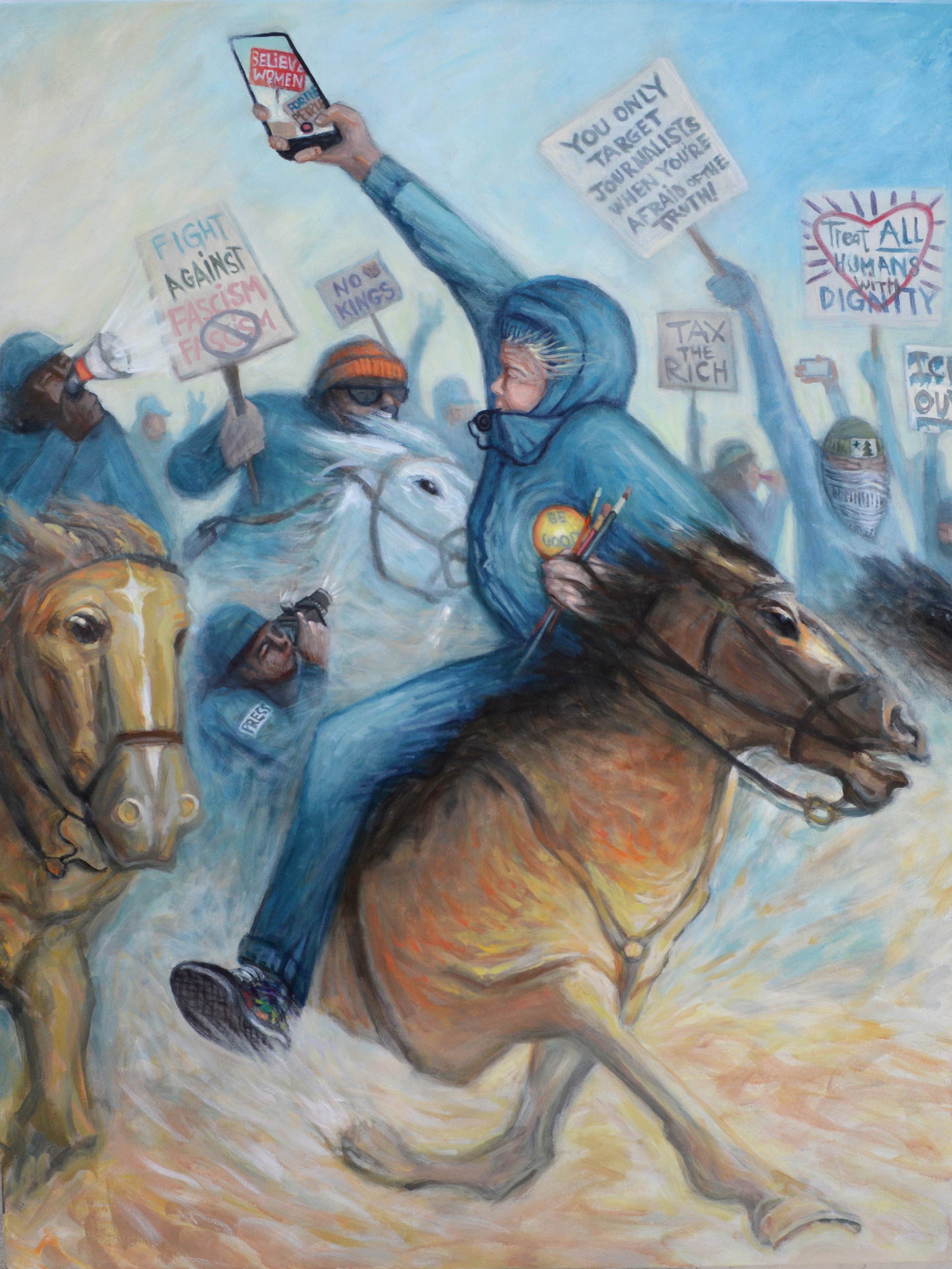 On Hold: Resist, acrylic on canvas, 30"x40"