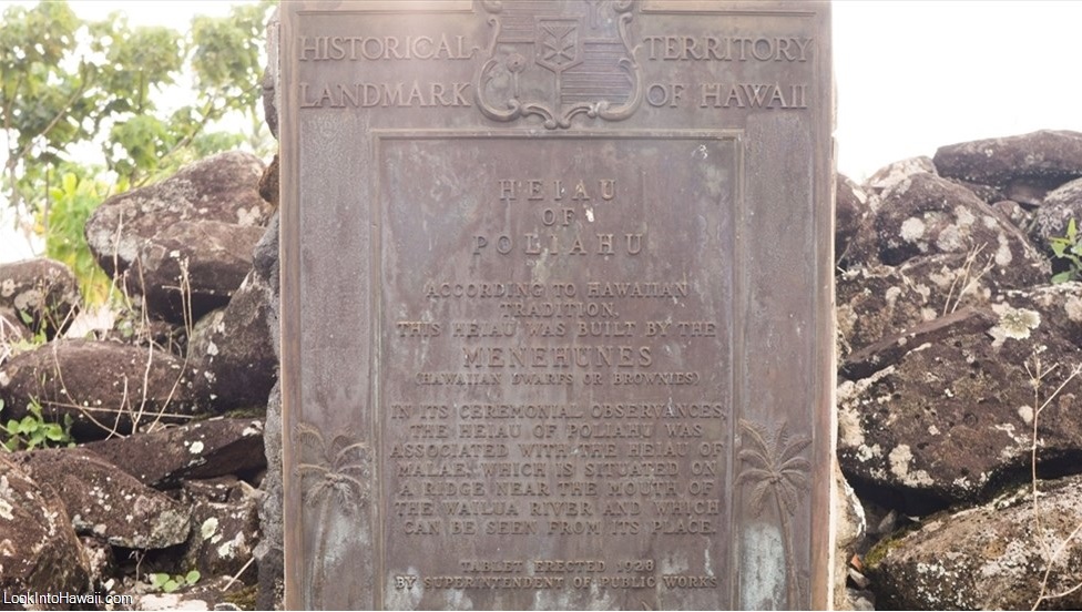 Historical Landmark about Menehune at the Heiau of Poliahu - Look Into Hawai'i