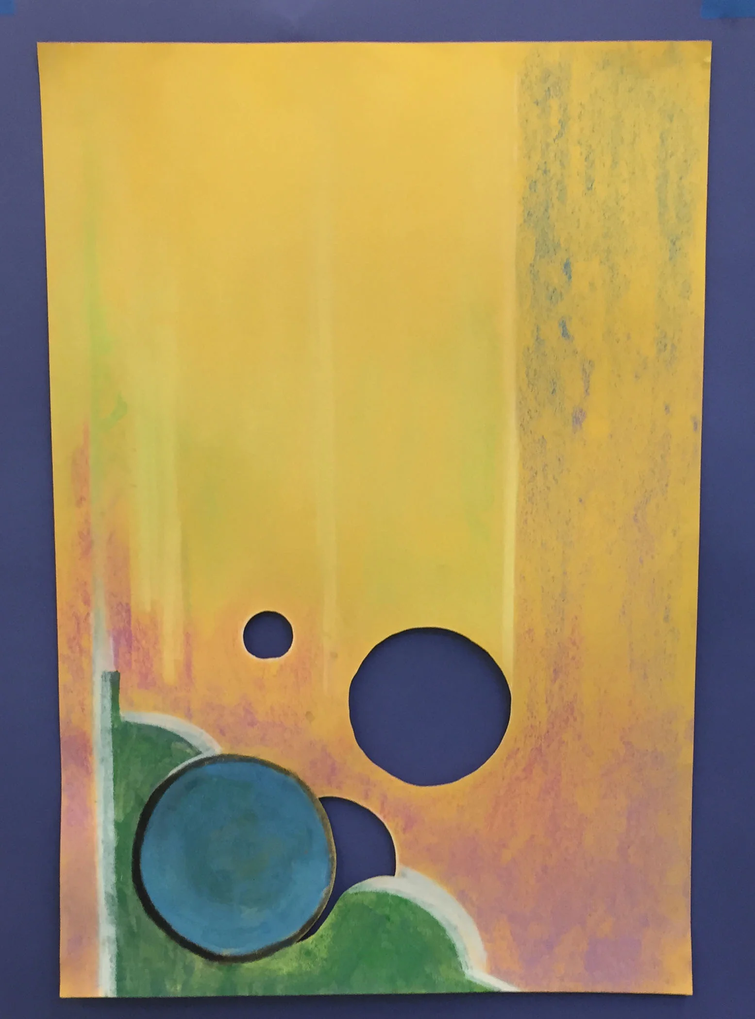    spring_land    acrylic, chalk and soft pastel collage on&nbsp;colored paper, 2015  