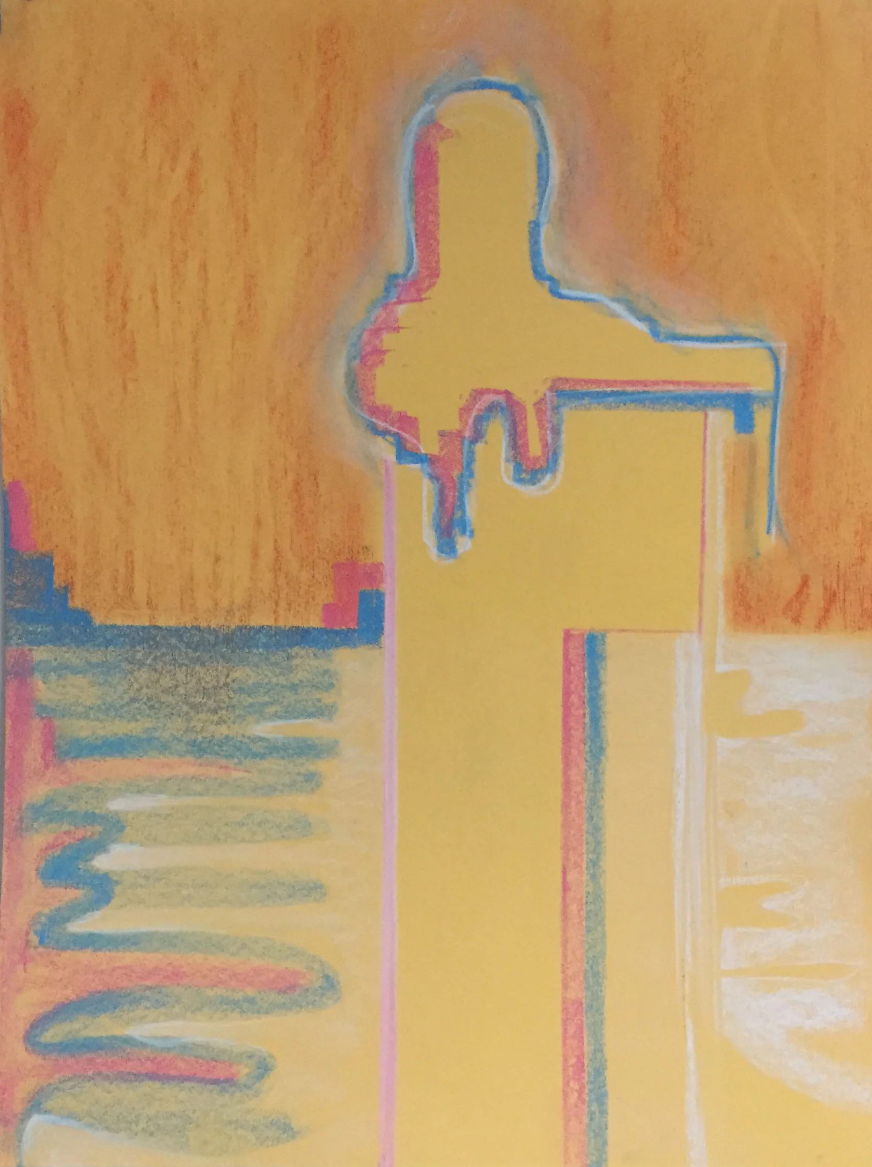    slump_land    chalk, crayon &amp; soft pastel&nbsp;on colored paper, 2015  