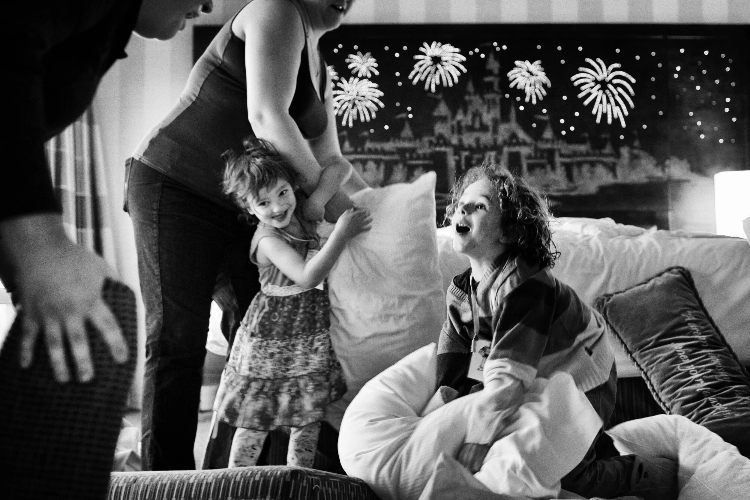 Pillow fight? In my opinion it's the best time to grab a camera and take photos (after I throw a pillow or two)