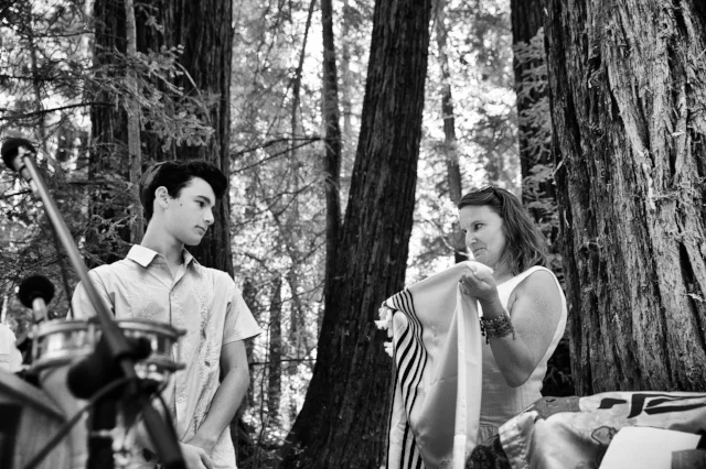 At Bar-Mitzvah in redwood grove, Berkley, CA