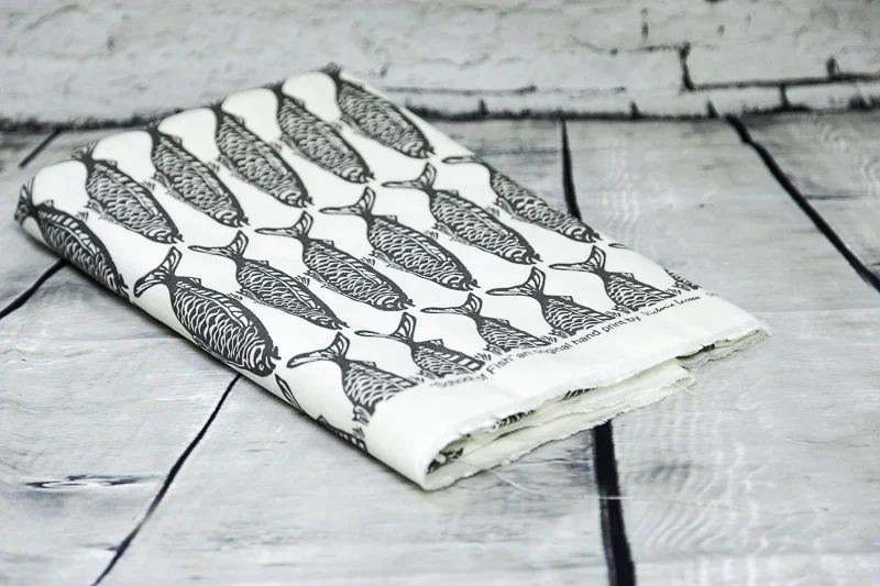 Every yard of the School of Fish print helps support the Petfinder Foundation