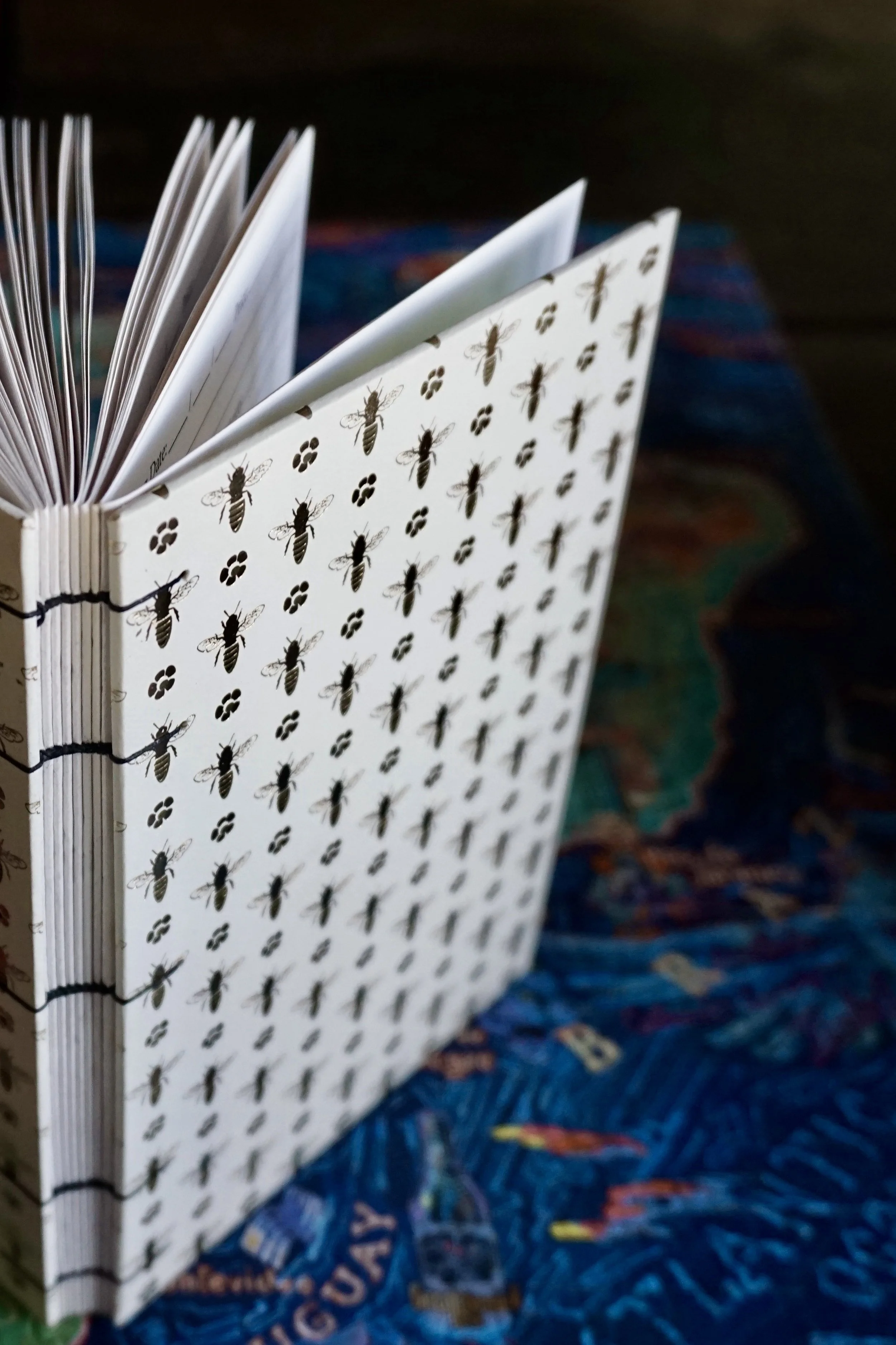 Coffee Tasting Log with Decorative Bee Covers