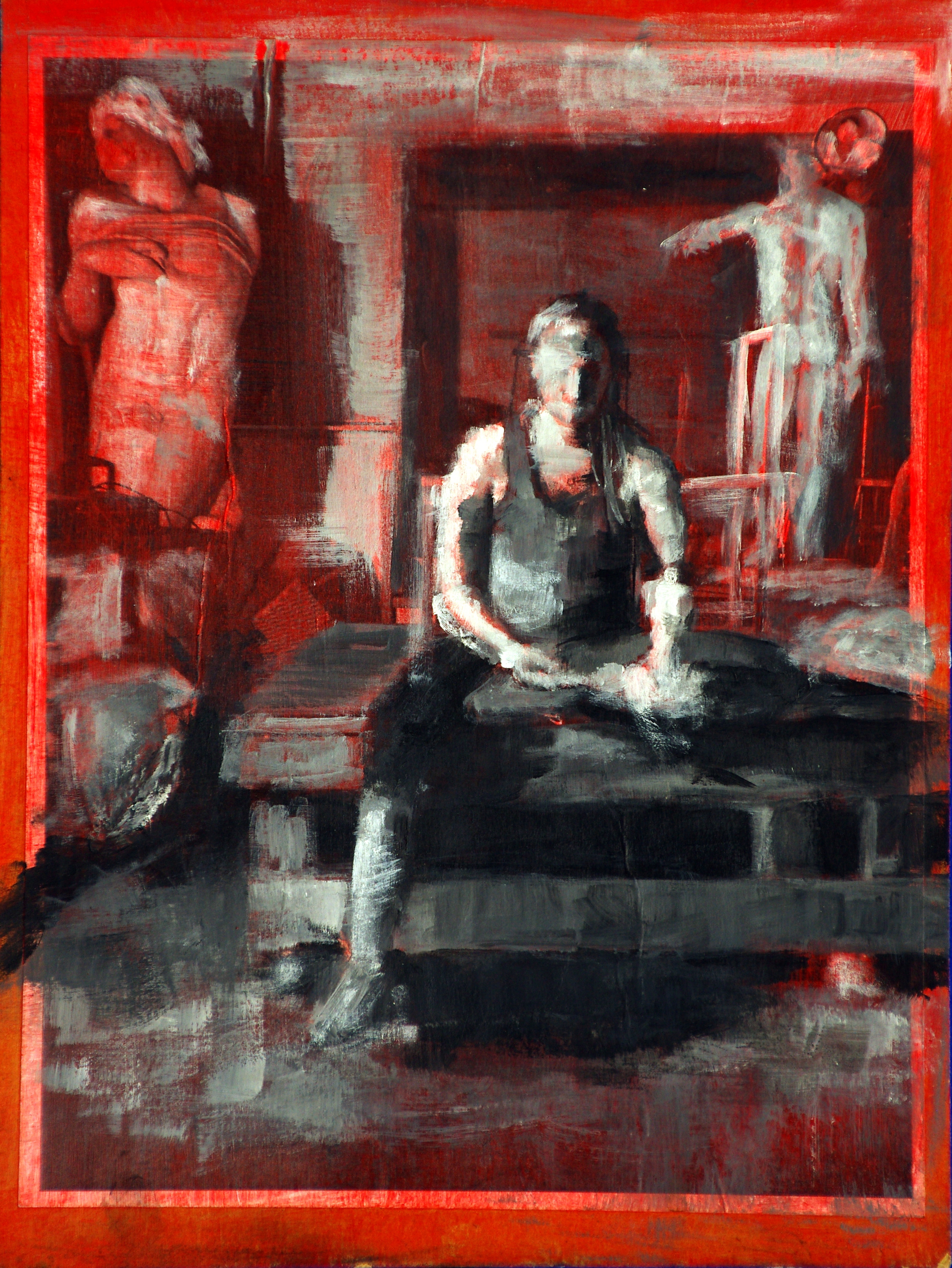 Anxiety. Mixed media on panel. 2013.