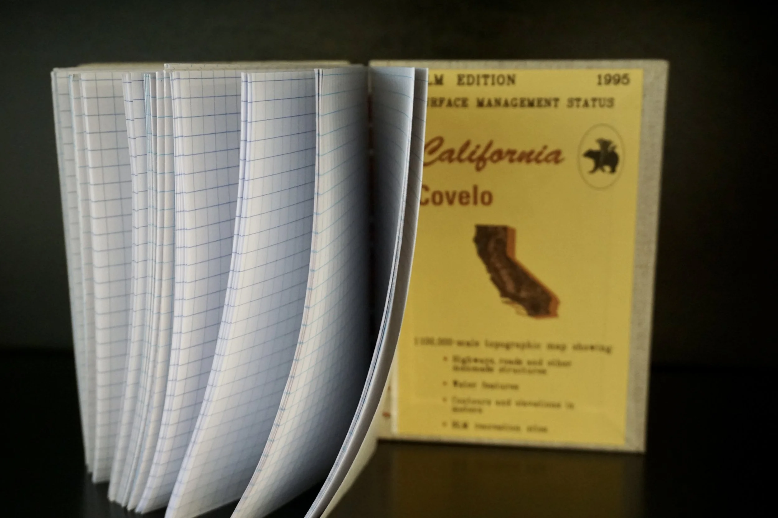 Gridded Notebook with Recycled California Map