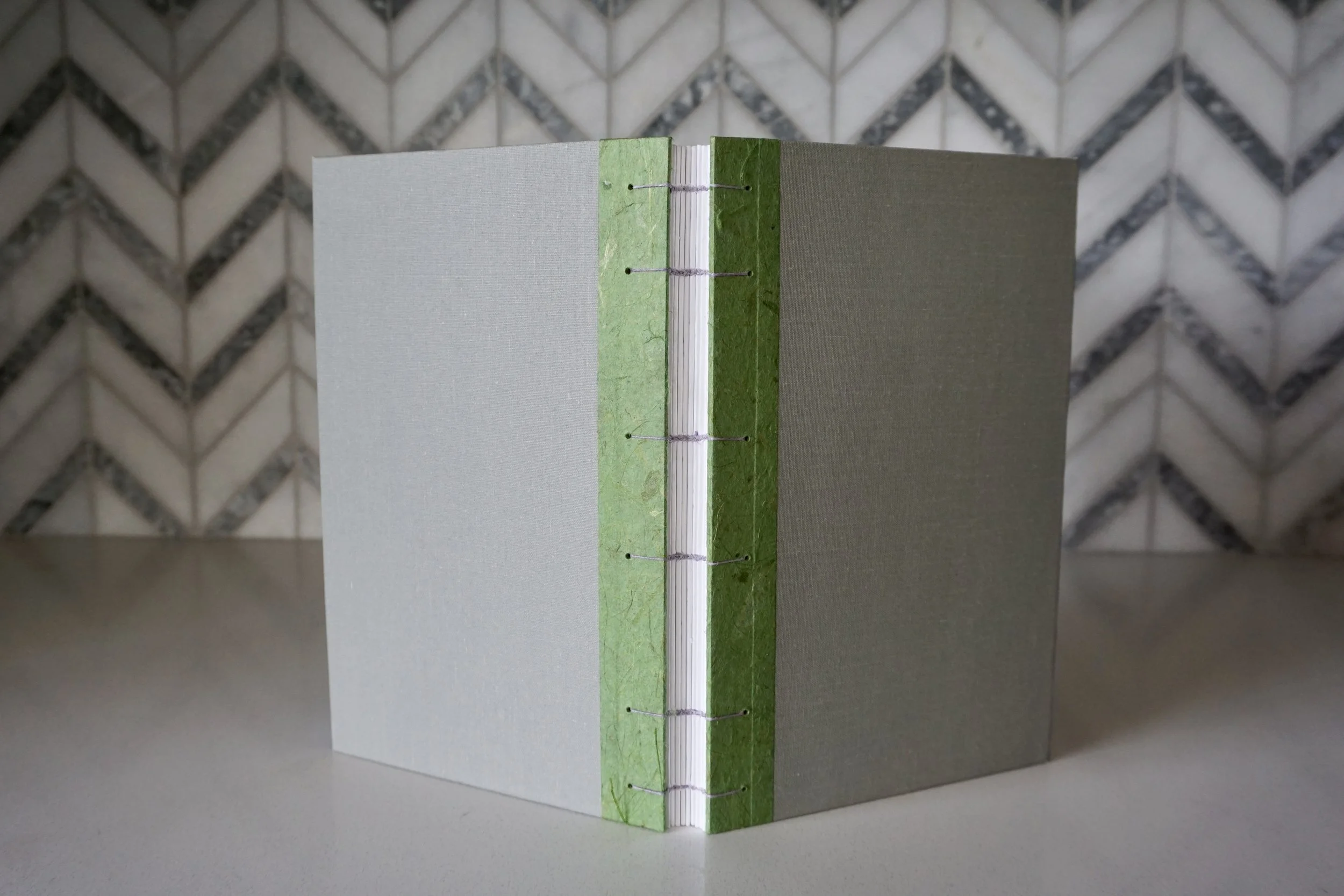 Blank Gray and Green Journal with Topo Maps