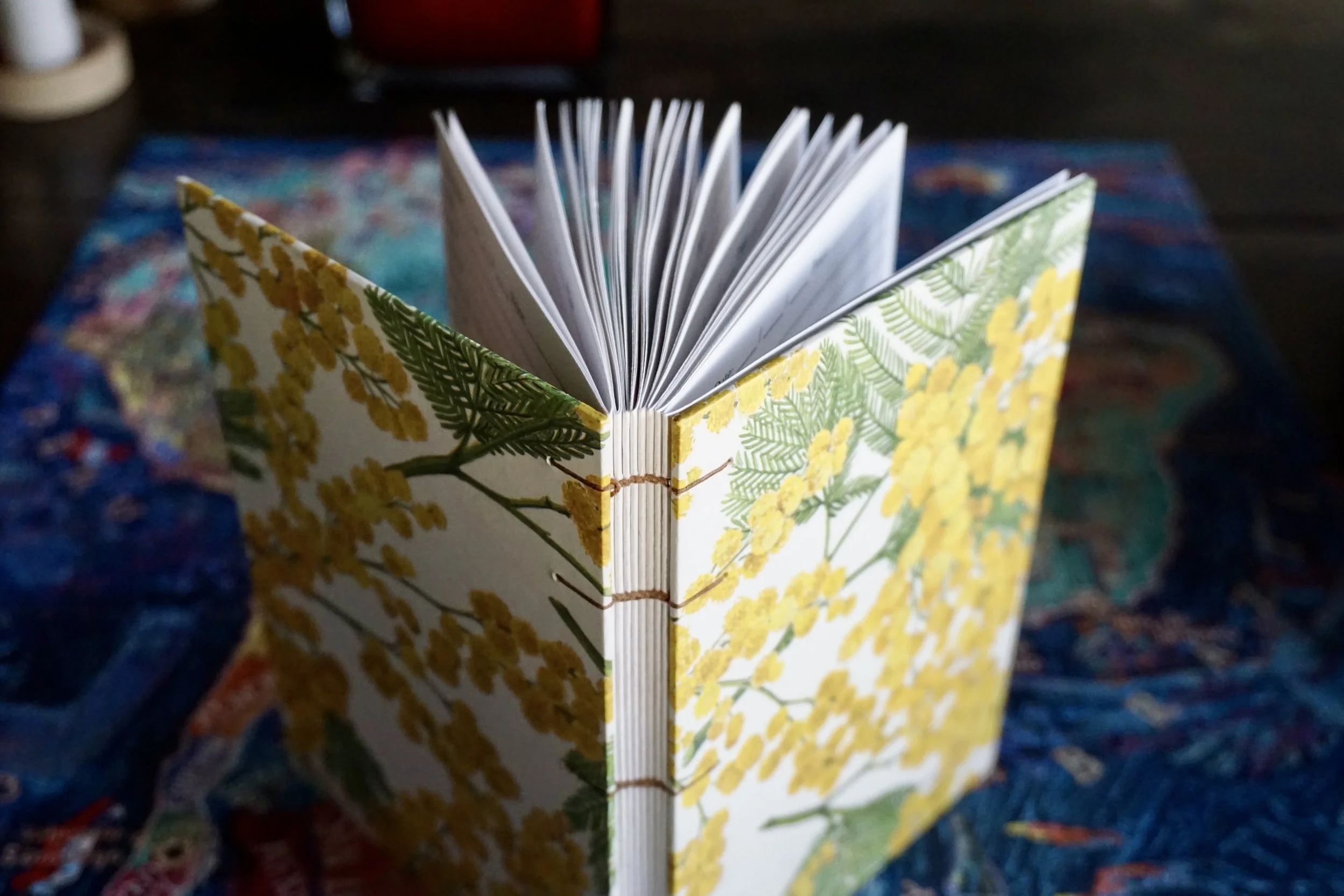 Coffee Tasting Log with Decorative Yellow Floral Covers