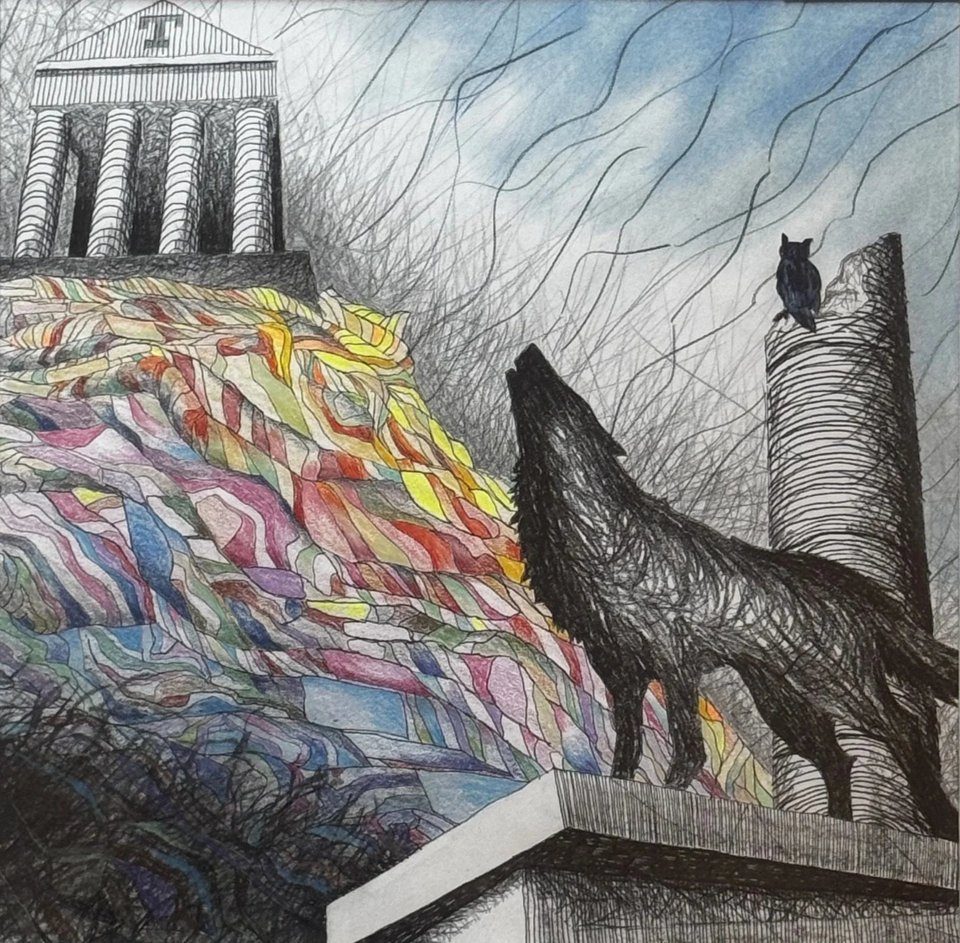 WISE OLD OWL SURPRISES LONE WOLF