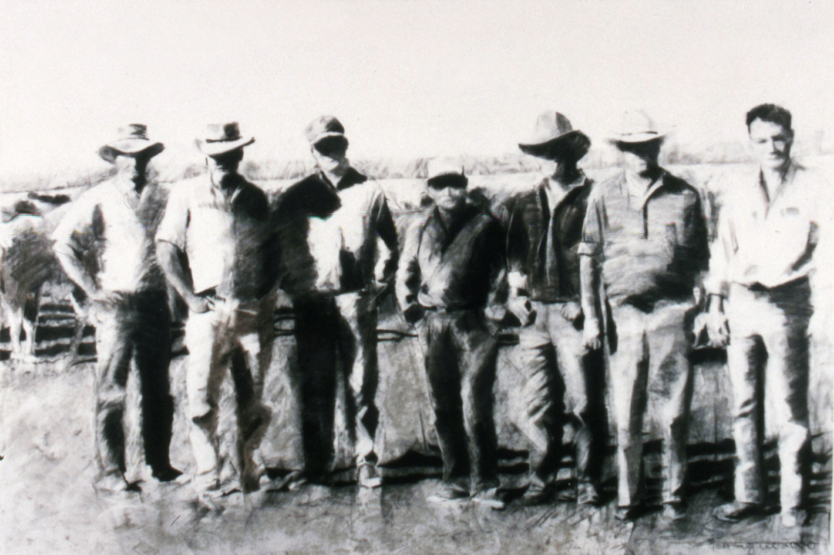 Human (1 of 3, Triptych). Charcoal on paper. 120 x 150cm. © 2000 Ida Montague. Public Collection: Townsville District Hospital 