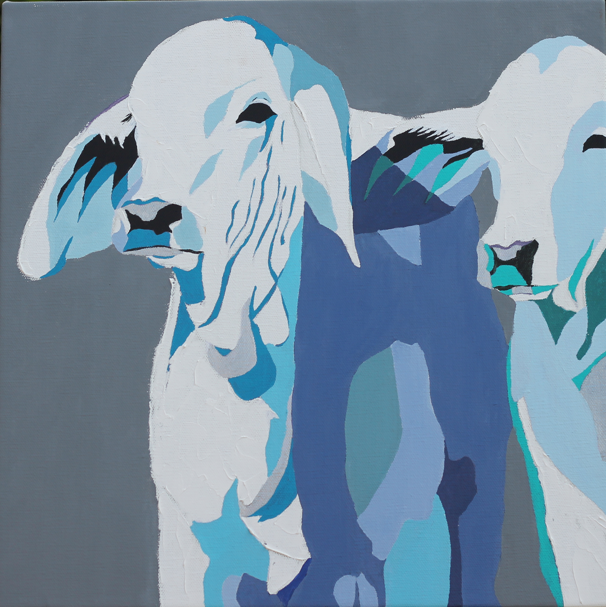 Blue . Acrylic polymer on canvas. 40 x 40 cm. © 2006 Ida Montague Corporate collection, USA