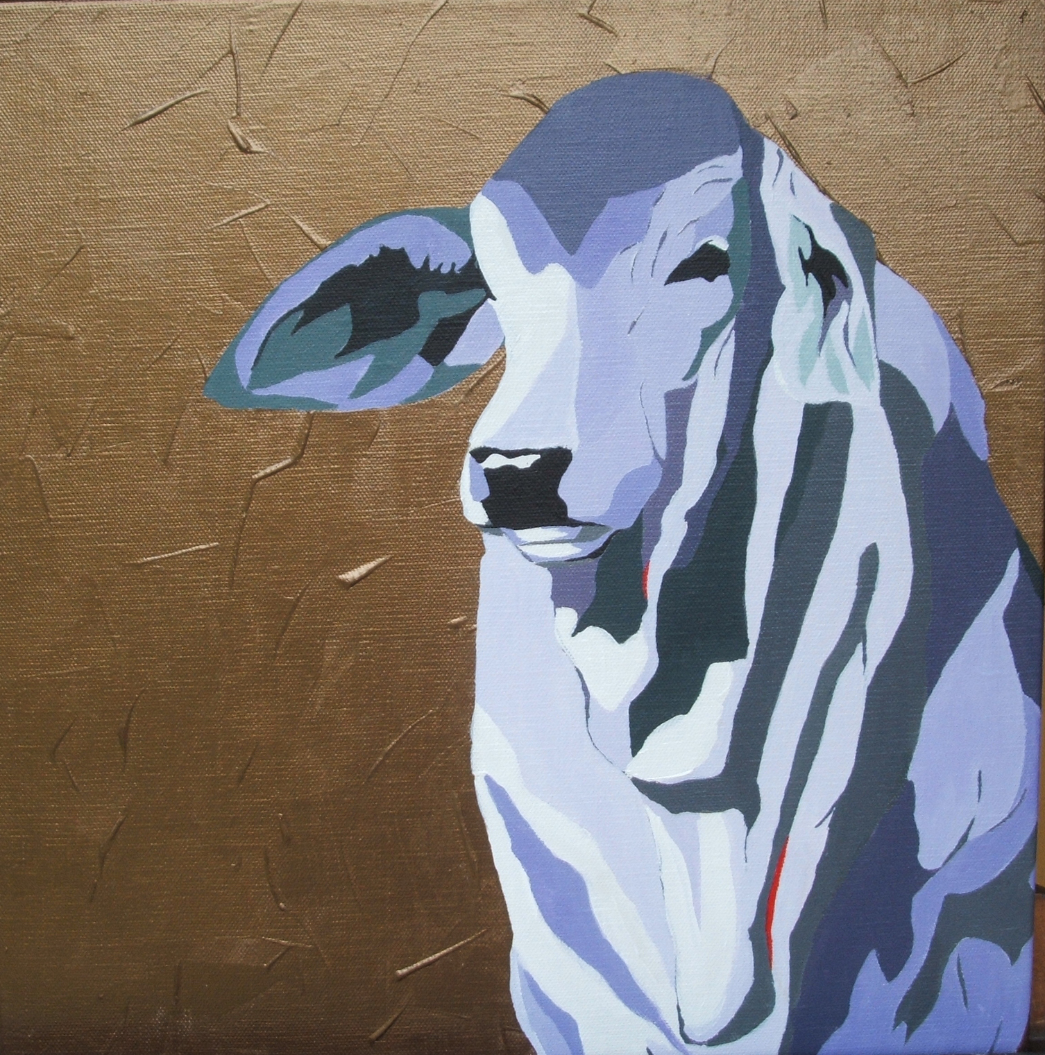 Cool Brahman. Acrylic polymer on canvas. 40 x 40 cm. © 2006 Ida Montague Private collection: Sunshine Coast