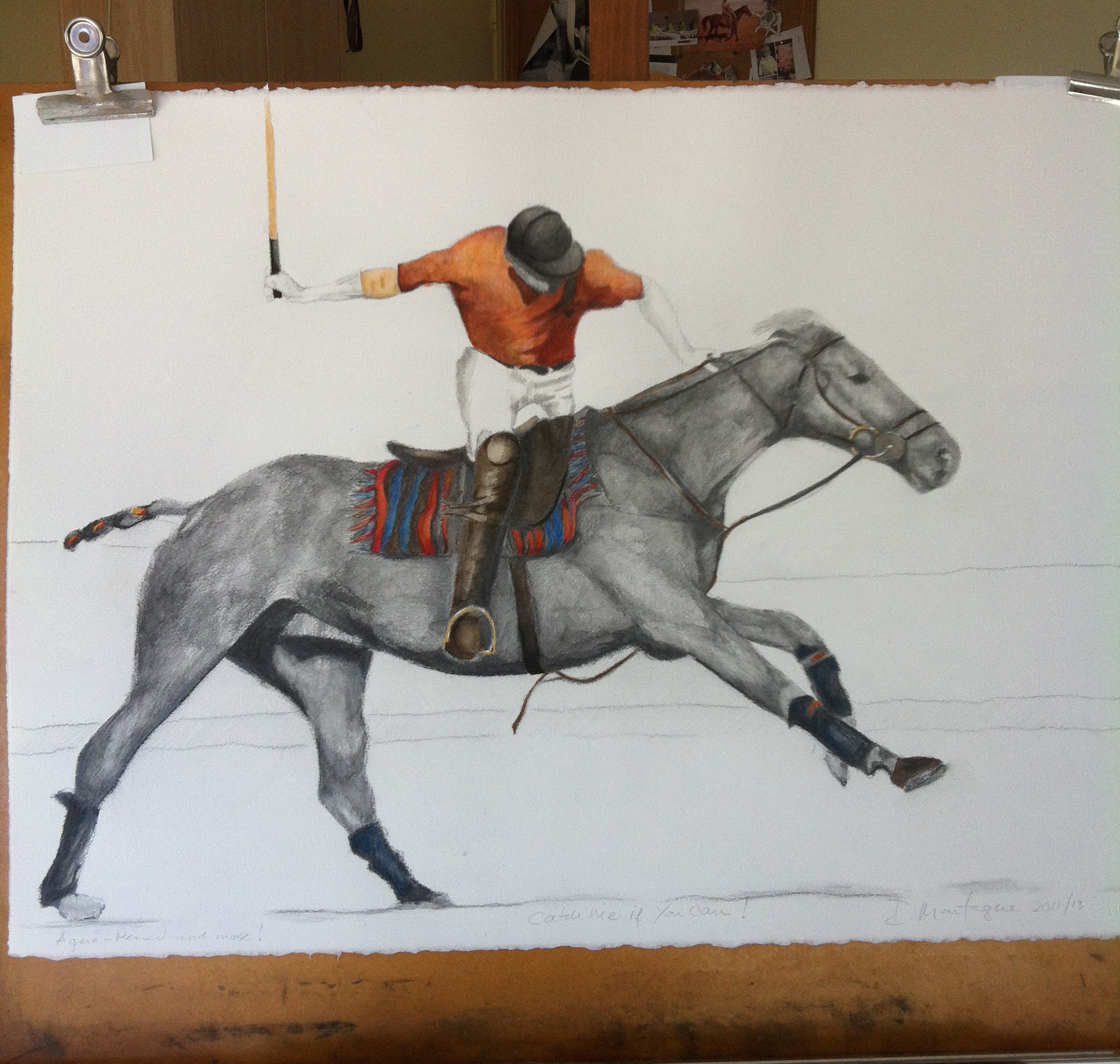 Catch Me If You Can . A qua pencil and water colour. 57 x 77 cm - © 2010 Ida Montague. 