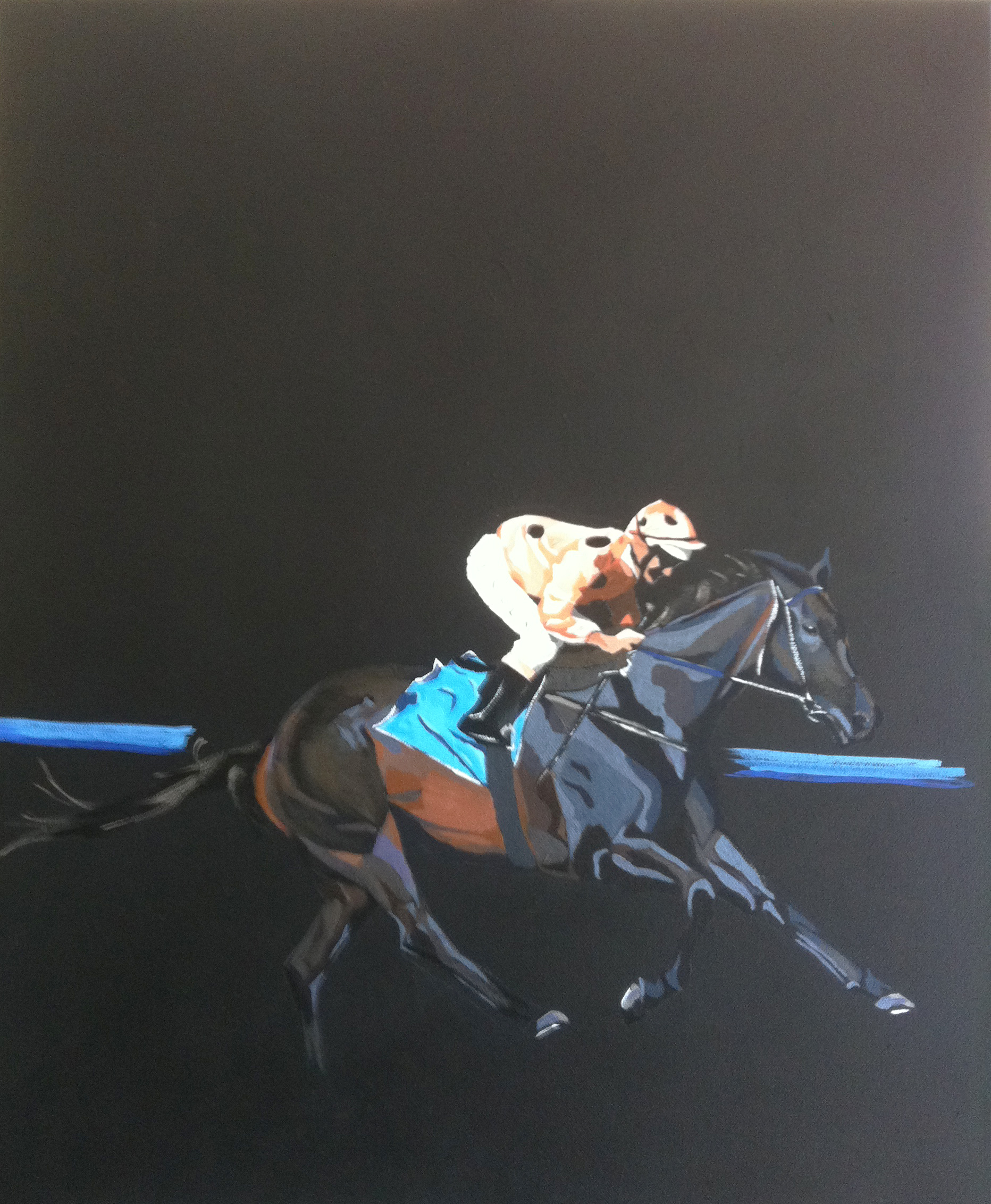 Black Caviar. crylic polymer on canvas. 35 x 45 cm © 2012 Ida Montague Auctioned at charity event.
