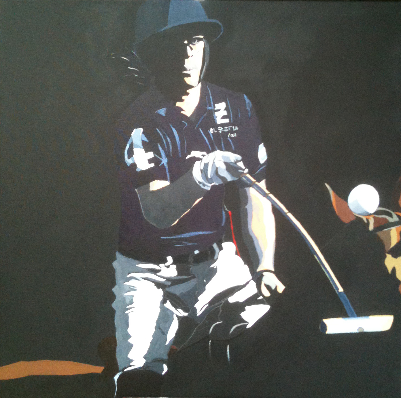   Polo Up Close and Personal (No. 3). &nbsp;Acrylic polymer on canvas.&nbsp;65 x 65cm.&nbsp; ©&nbsp; 2012 Ida Montague.&nbsp;Corporate Collection, Sydney.    