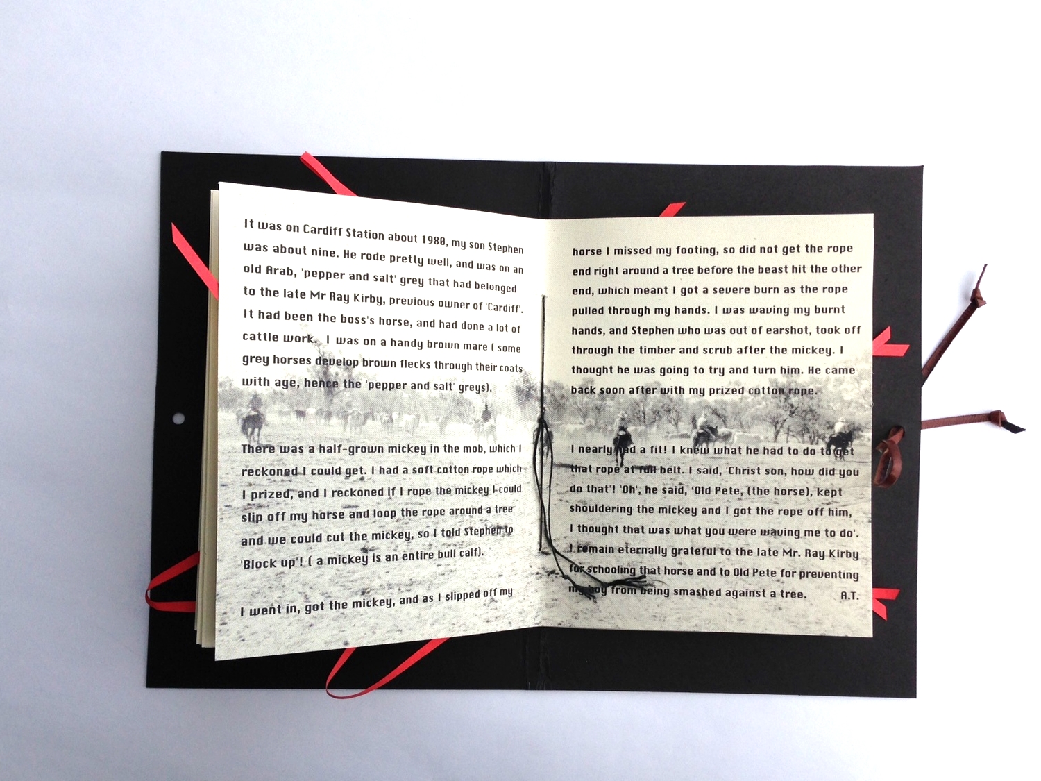    The Man From Snowy River - Revisited. &nbsp; Artists Book. 2000&nbsp; ©&nbsp; Ida Montague  The book's content is words and imagery relate&nbsp;to present day life on the land. 