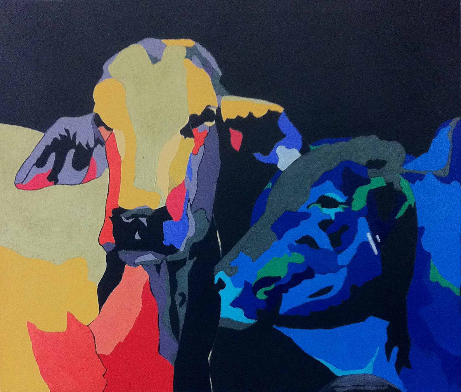 You and Me. Acrylic on canvas. 45 x 45cm. © 2012 Ida Montague. Private Collection: Canada.