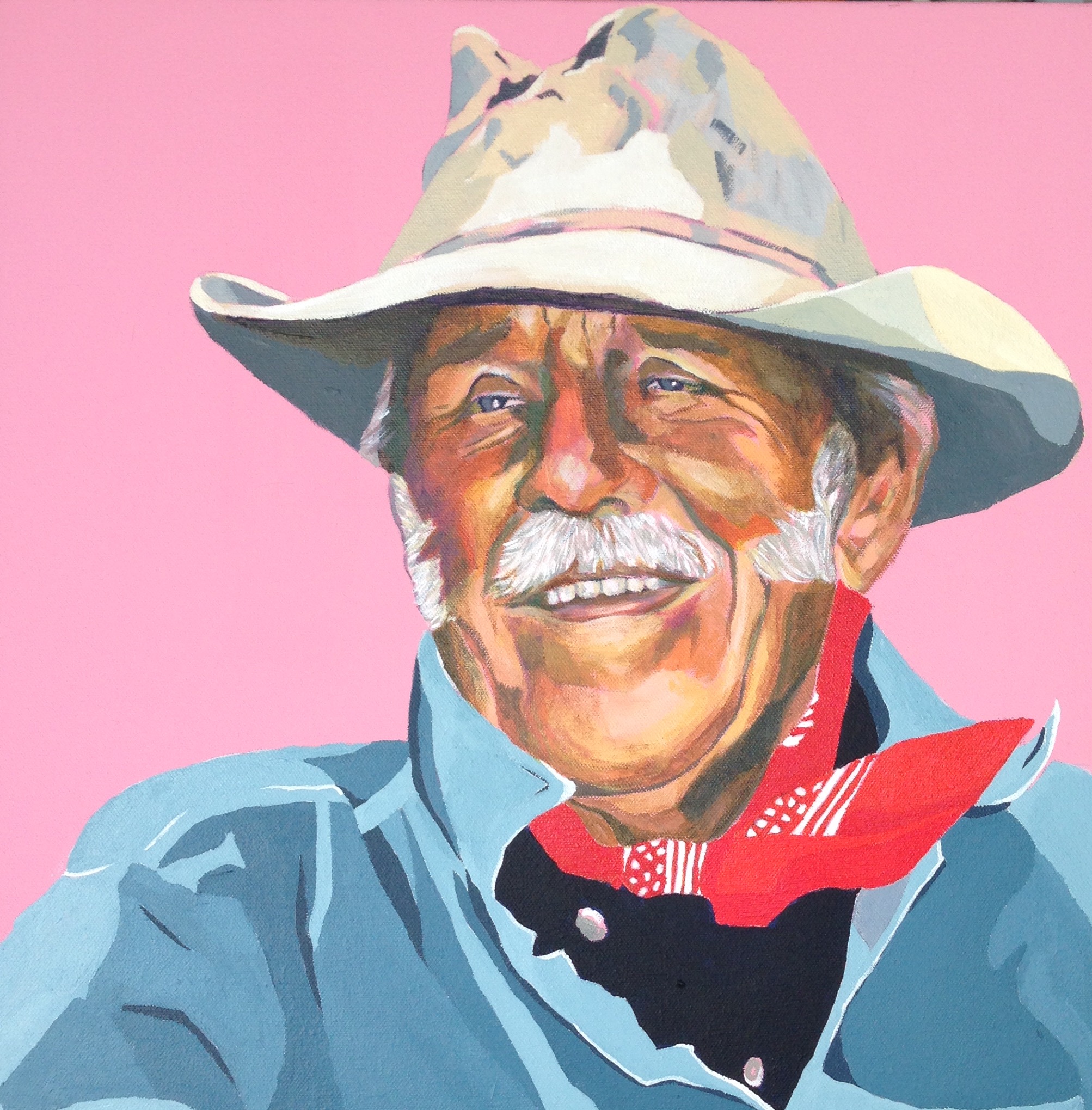    Jack  . Acrylic polymer on canvas. 45 x 45cm  ©  2015 Ida Montague.  From a series of portraits of legendary Australian cattlemen. 