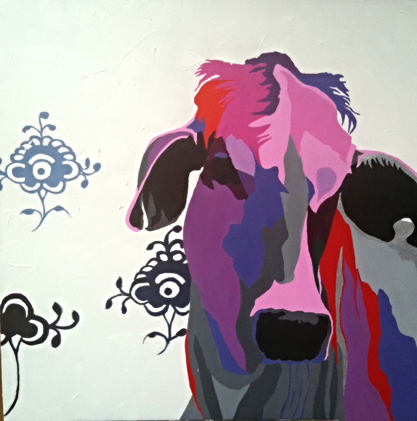 Snow Queen. Acrylic polymer on canvas. 90 x 90 cm. © 2009 Ida Montague. Private collection, Brisbane