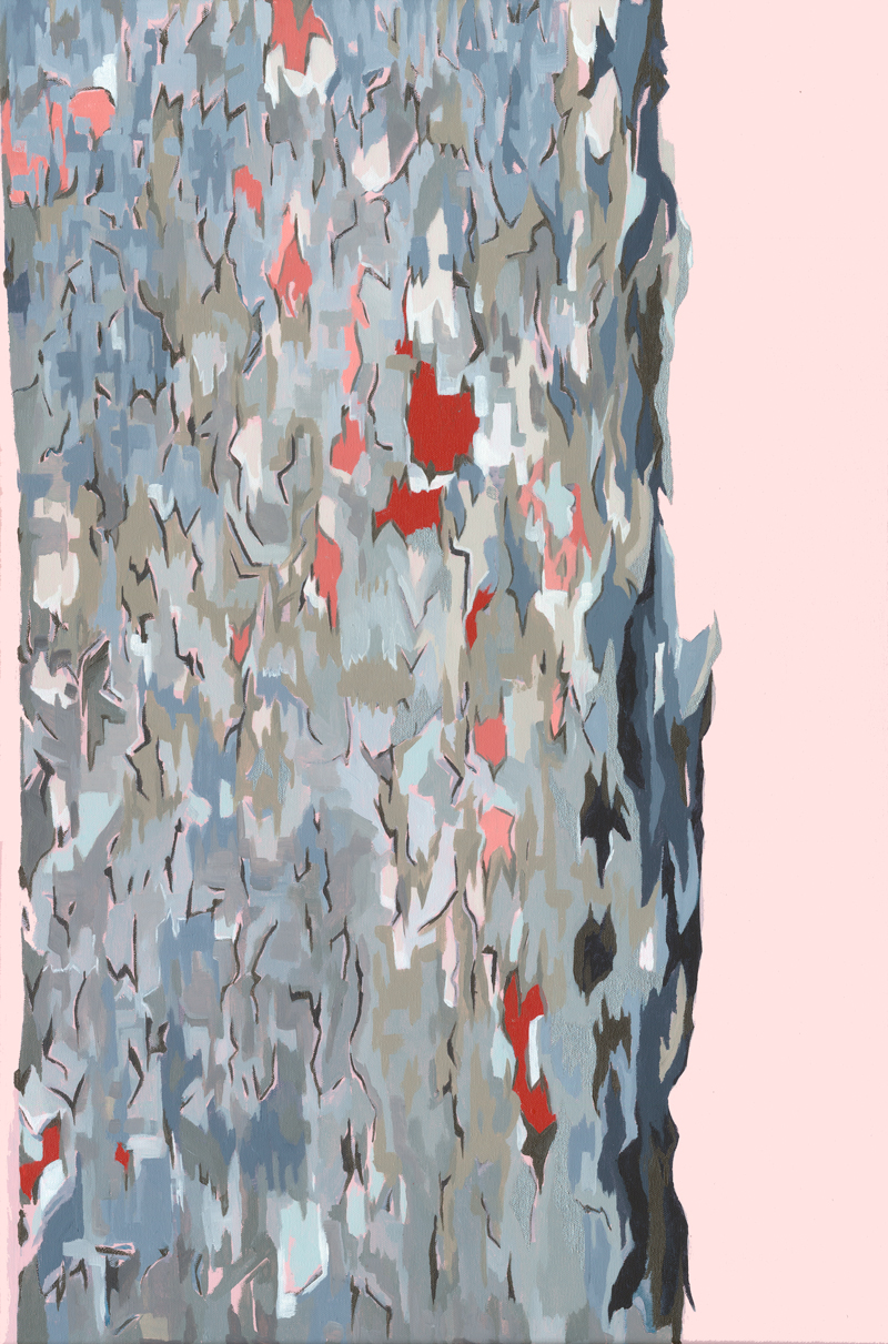 Natives by Dusk I : Bloodwood . Acrylic on canvas. 76 x 50cm. © Ida Montague. Private Collection: Canberra.