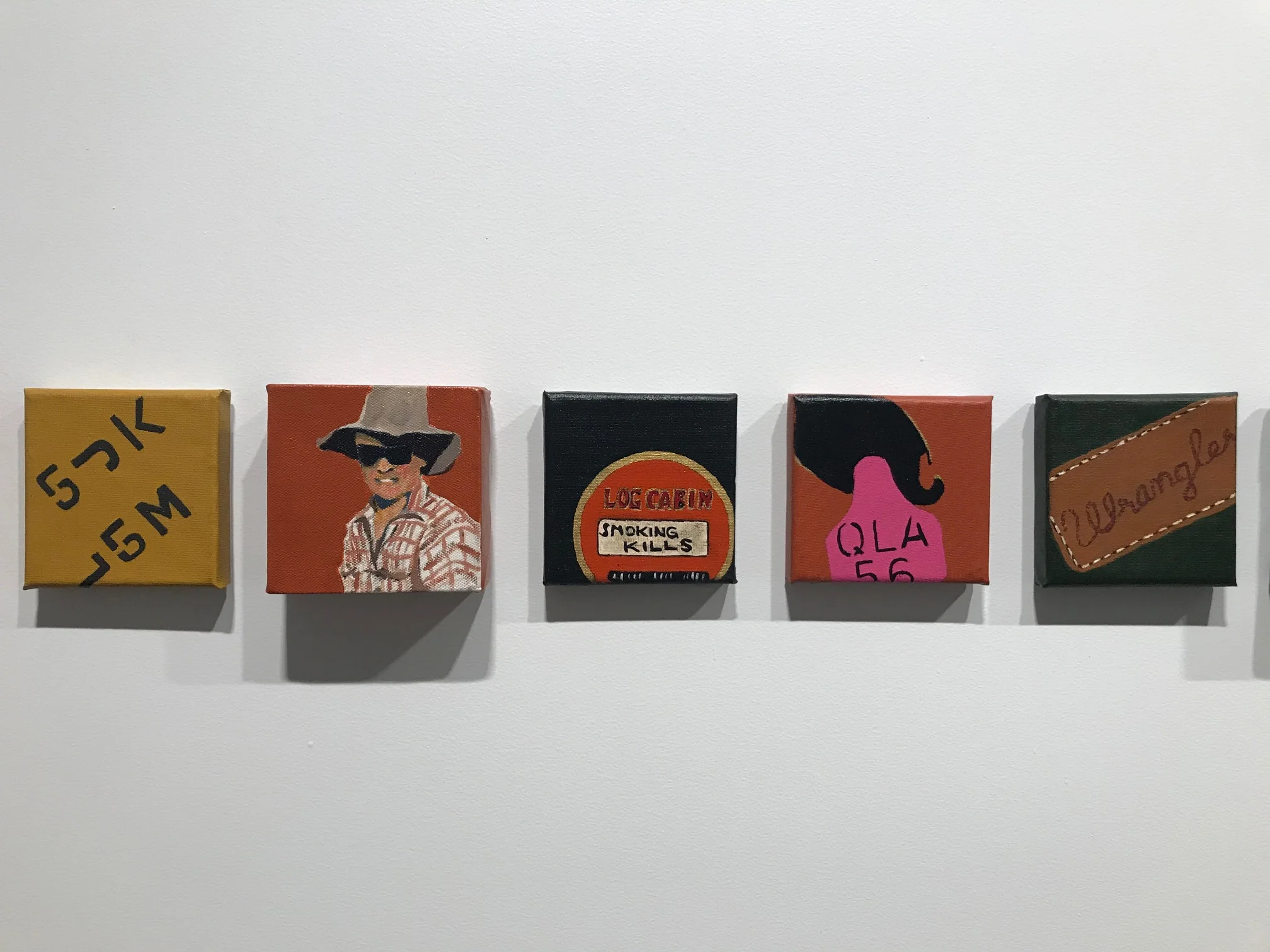 Detail of On the Road. Set of 20 mini paintings, acrylic polymer on stretched canvas, Each 10x10cm © Ida Montague ENQUIRE