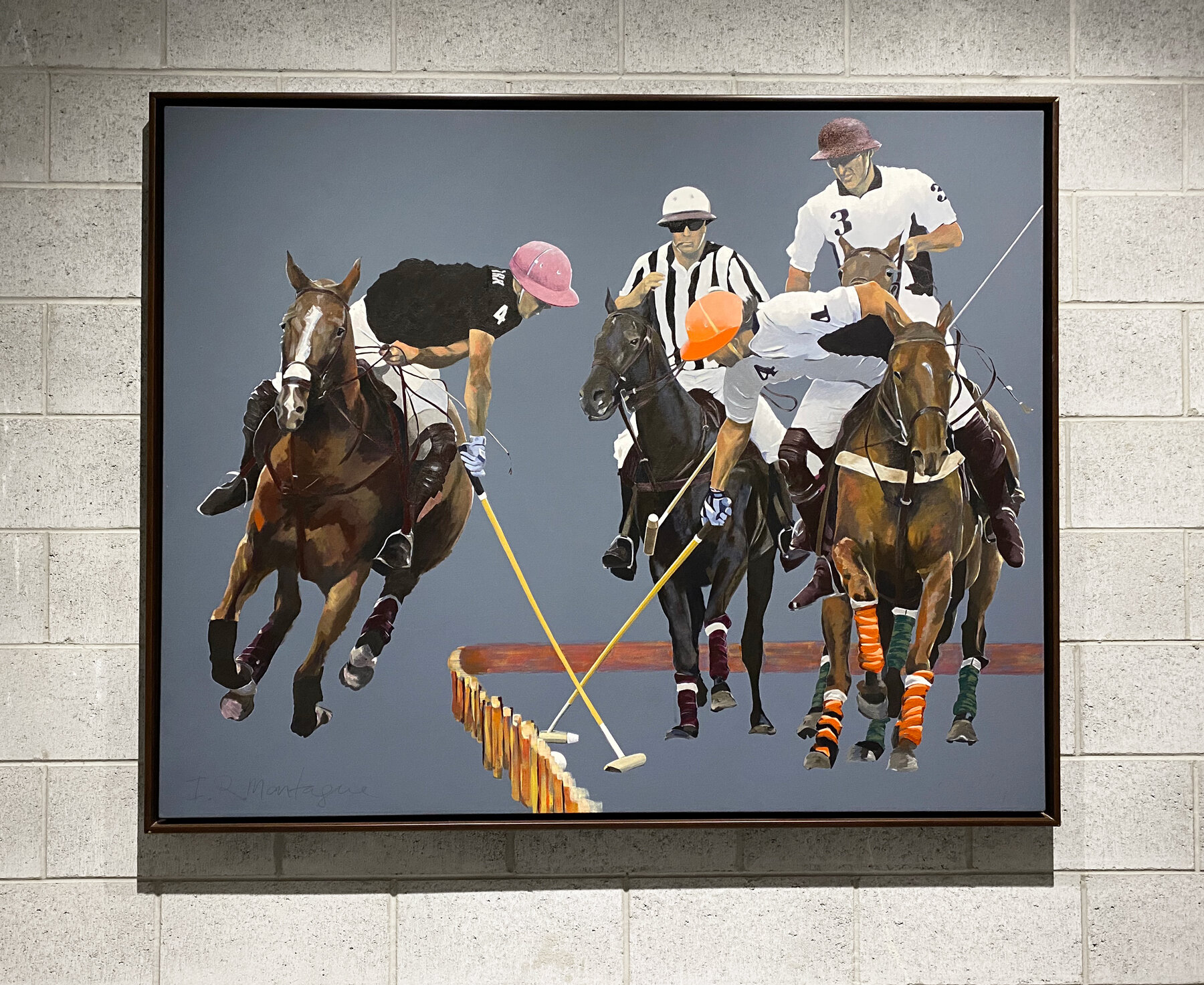    On the Boards  . Acrylic on Canvas. 120 x 150 cm. Dark timber Box Framed © 2012 Ida Montague   ENQUIRE   