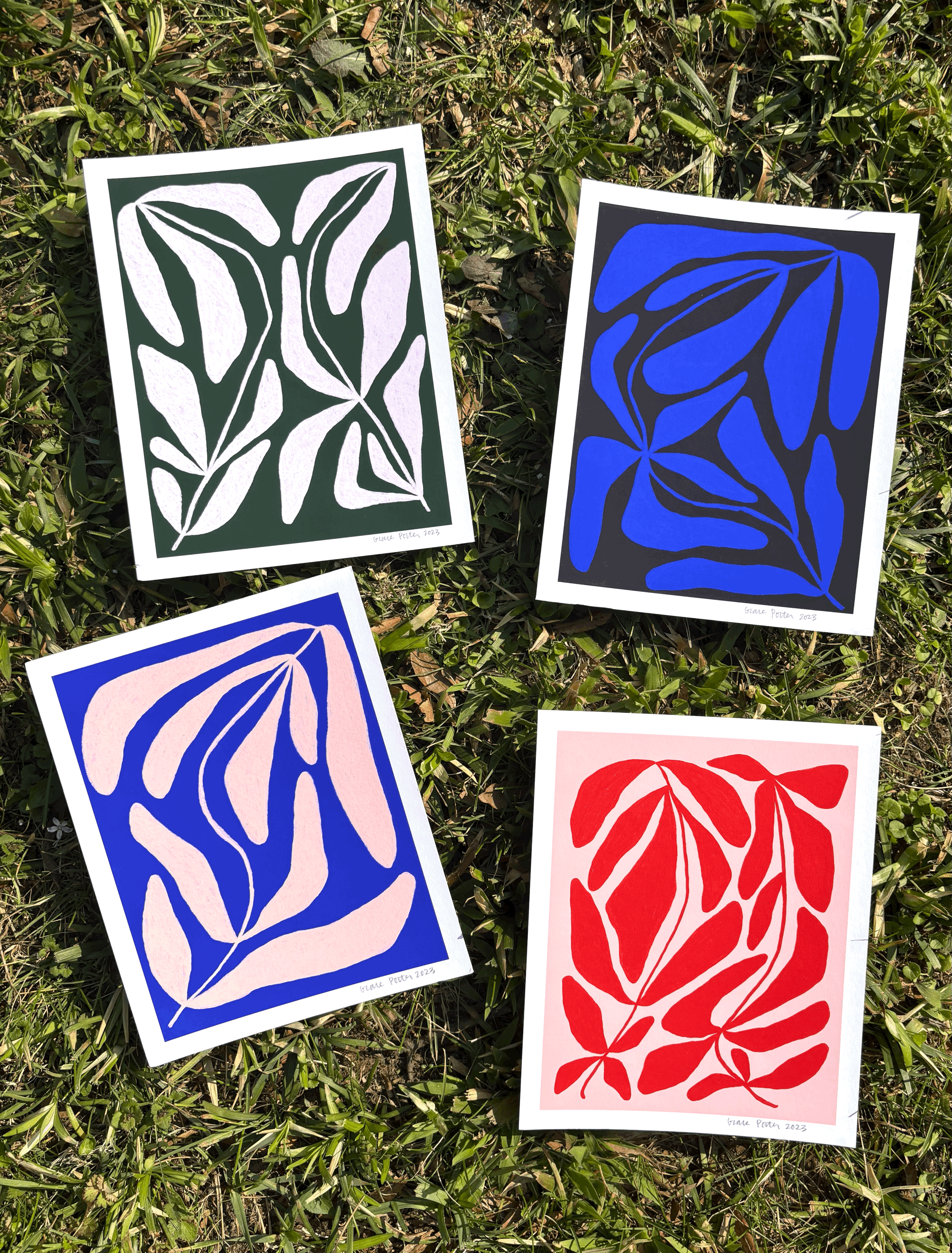 Abstract Botanical Art Prints - 8" x 10"