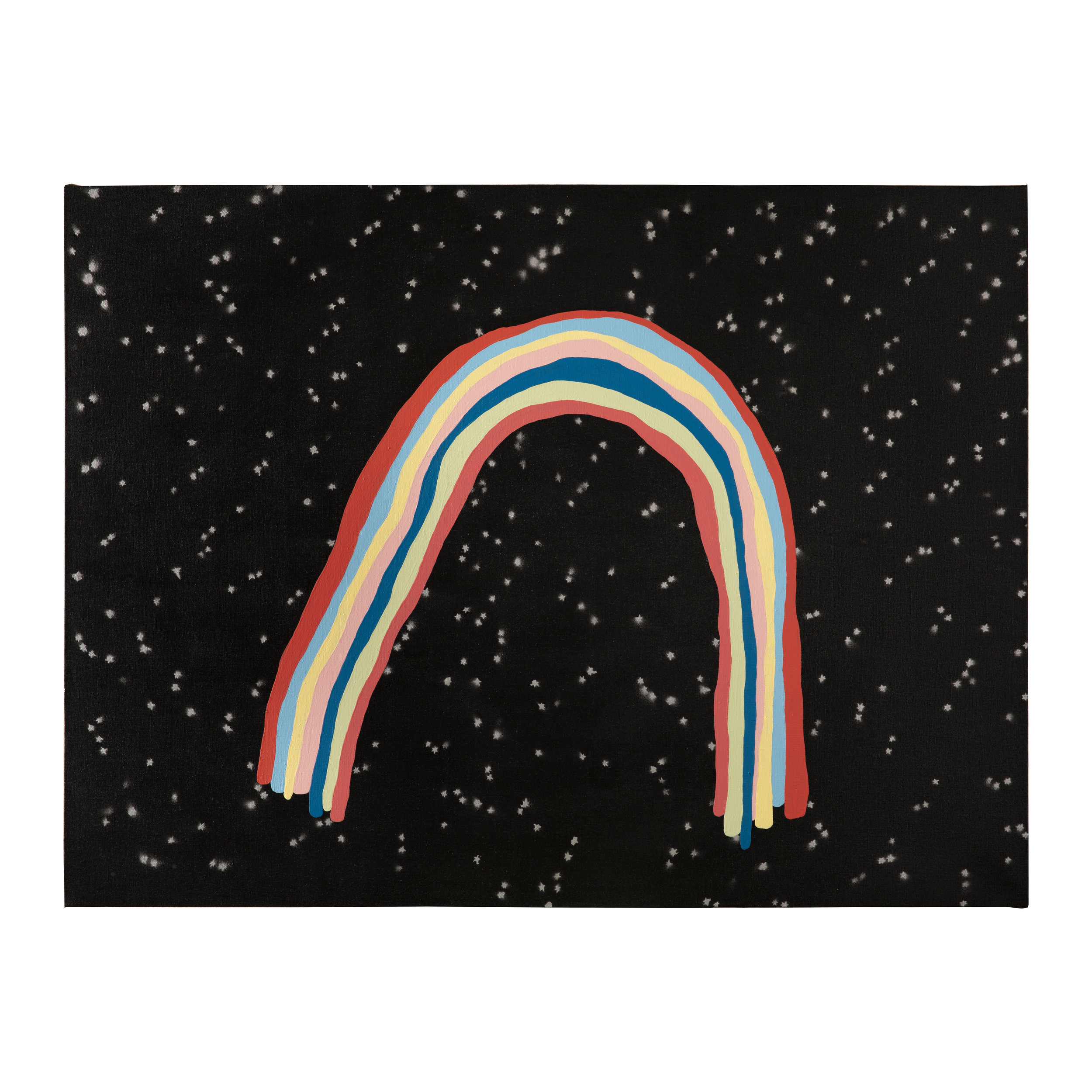   Night Rainbow   Mixed media on linen, 31” x 41”, 2019. Not For Sale.  