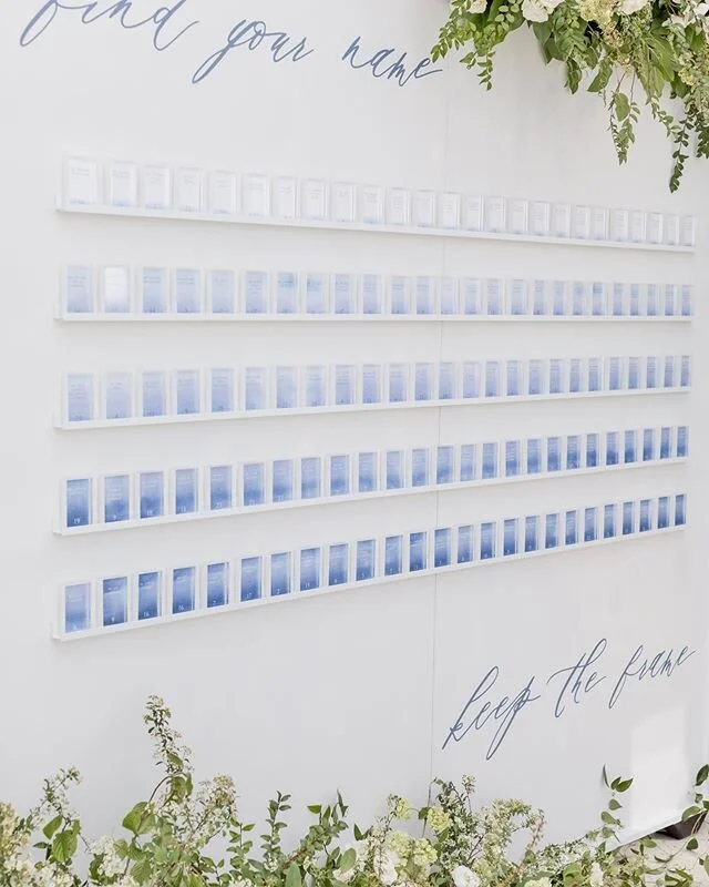 &ldquo;The details are not the details, they make the design.&rdquo; -Eames. We&rsquo;re revisiting this display to highlight some of the details that make our heart sing. Each escort &ldquo;card&rdquo; was actually a custom-made plexi frame that gue