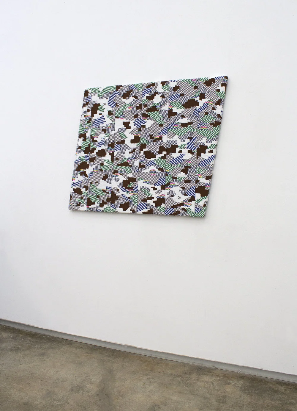   chips bits , handwoven wool. cotton and bamboo, 37 x 30 in, 2017 