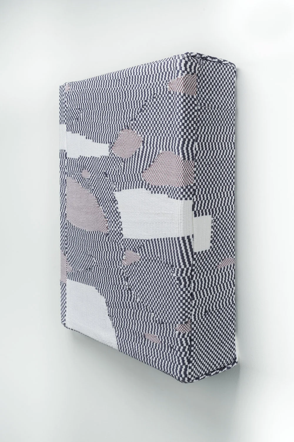   edit>transform>skew (side view) , handwoven cotton and bamboo, pine, 27 x 23.5 x 7.5 in, 2016 