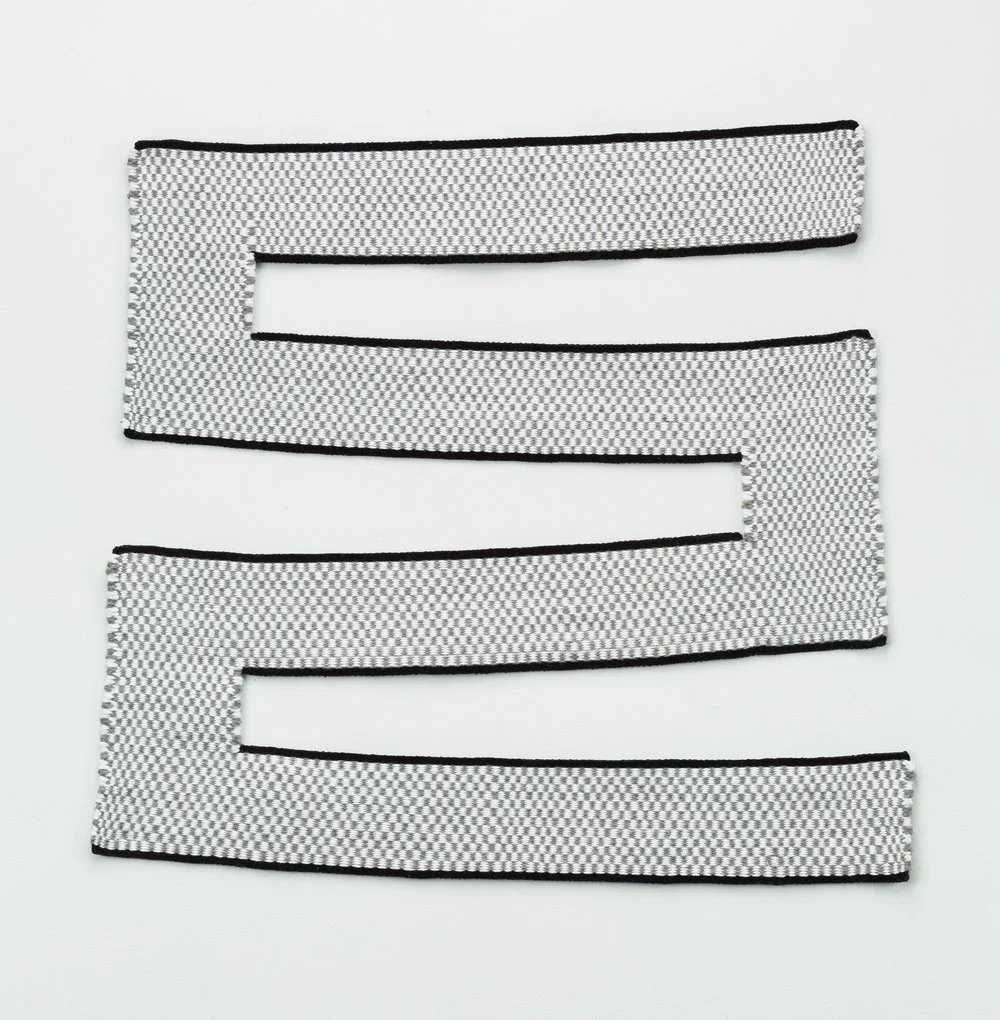   select_cut,  handwoven cotton and wool, 25 x 25 in, 2016 