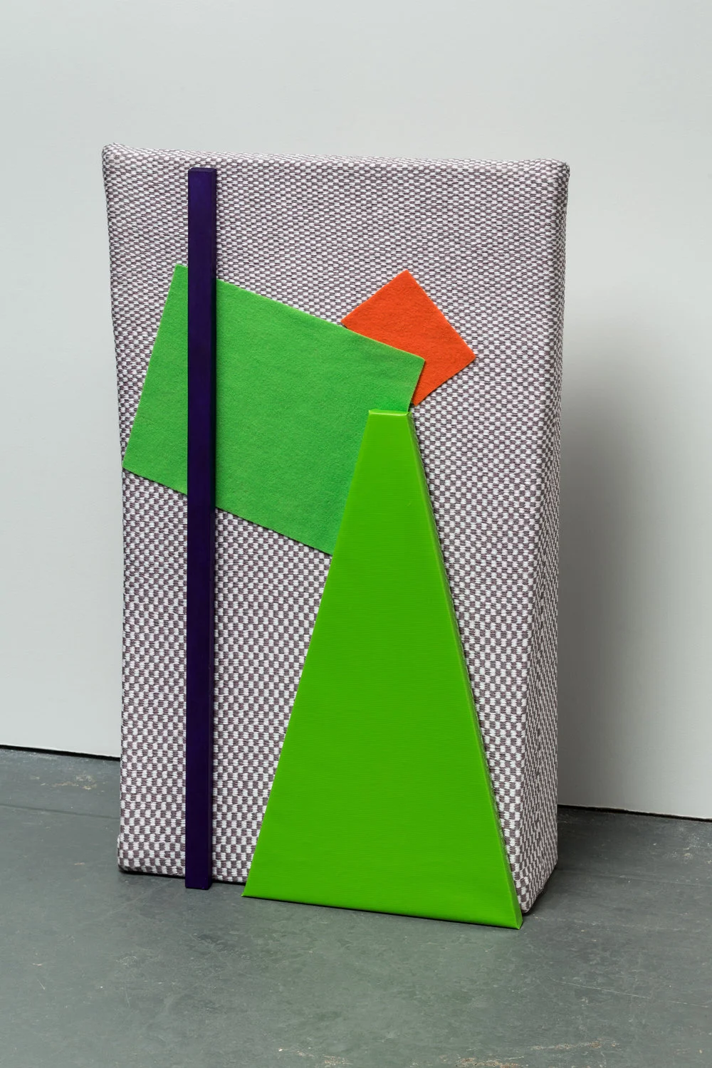   layer5,  handwoven cotton, wood supports, felt, vinyl, 33 x 7.5 in, 2016 