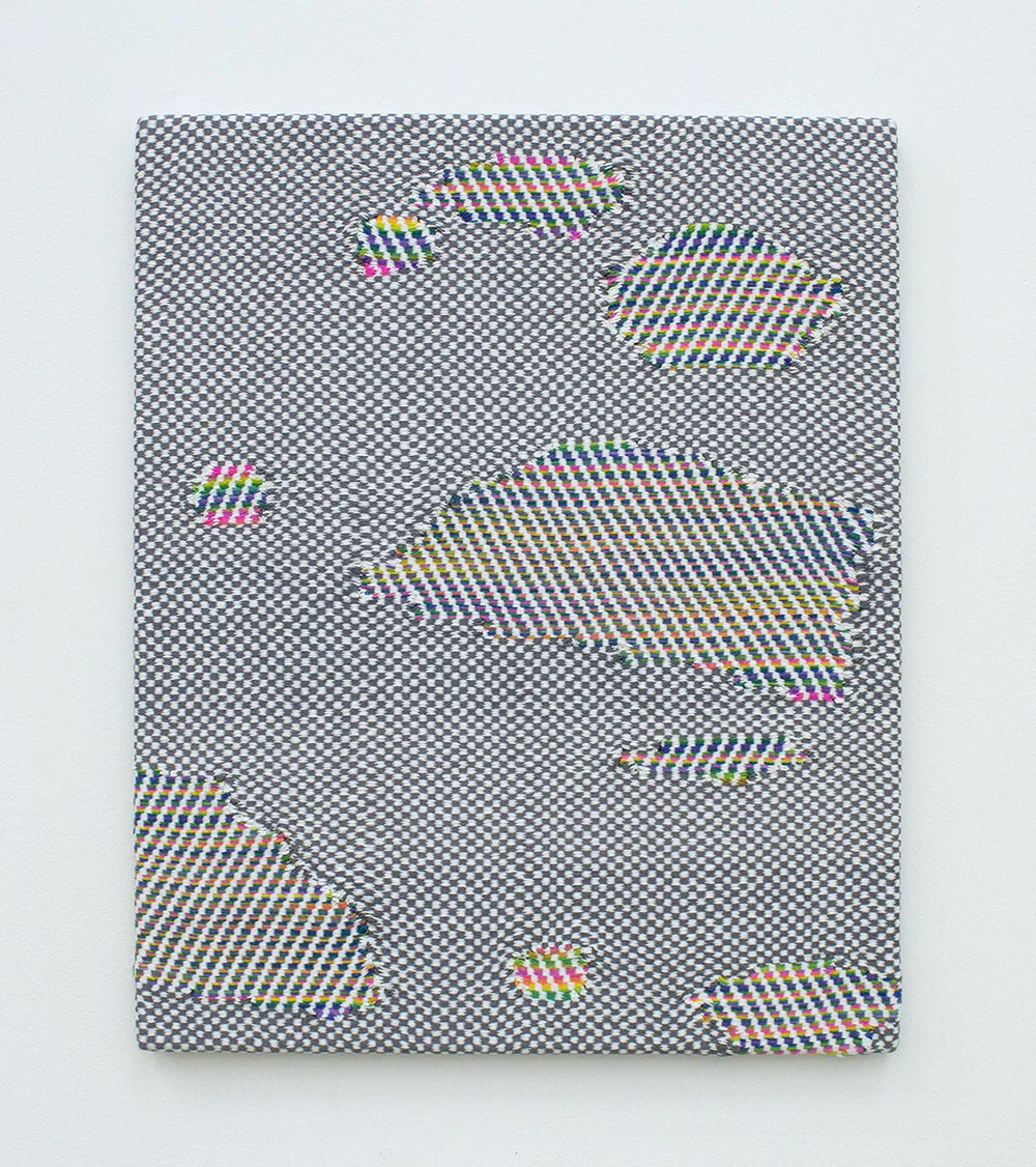   spectrum gloop, w oven wool, cotton and bamboo, 21 x 17 in, 2017 