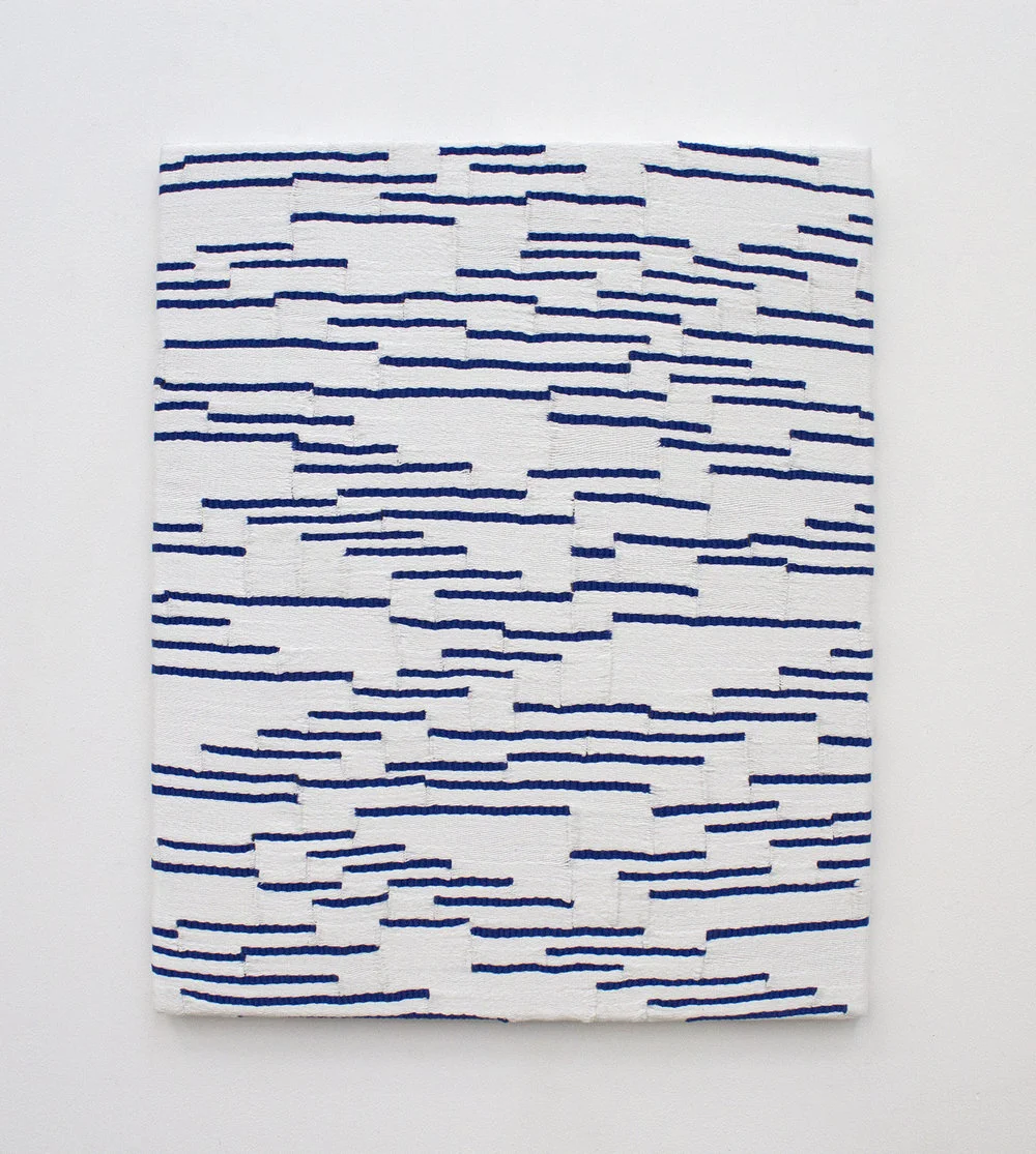  window anxiety,  handwoven cotton and bamboo, 27 x 22 in, 2017 
