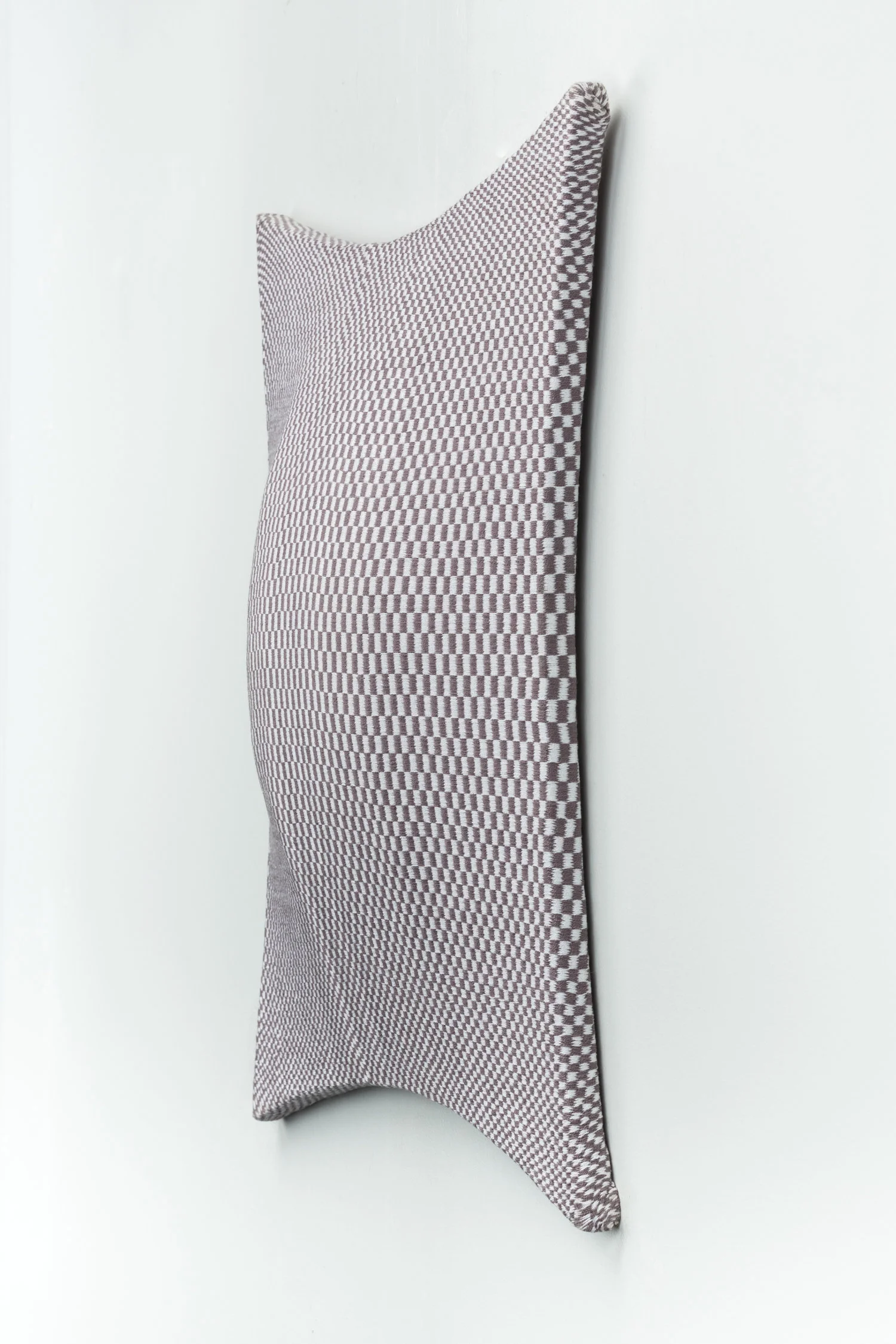   warp tool (side view) , handwoven cotton, pine, polyfill, 25 x 25 x 2 in, 2017 
