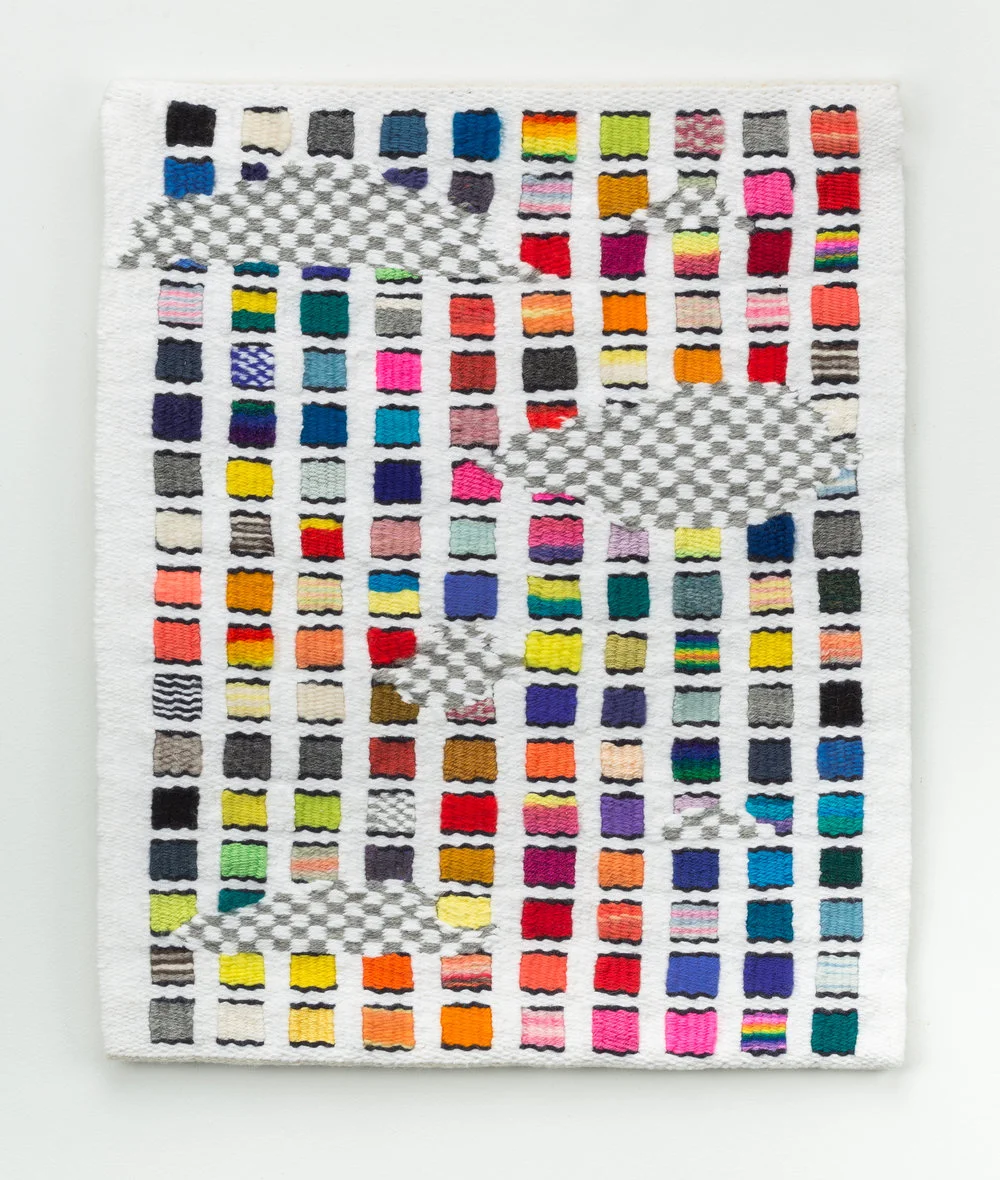 app overflow , handwoven wool and cotton, 18 x 15 in, 2015