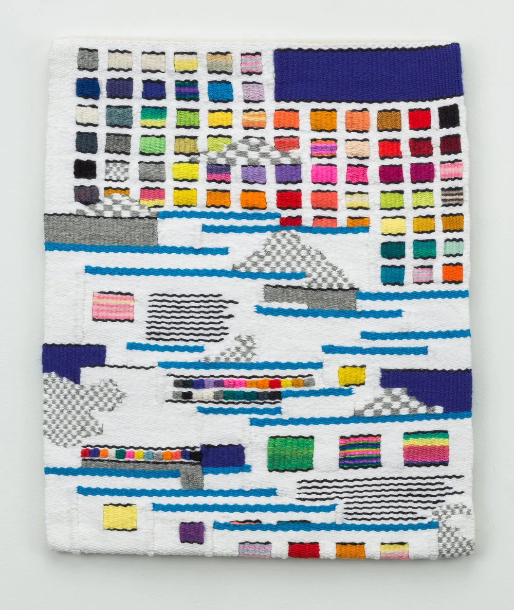   app overlap , handwoven cotton and wool, 18 x 15 in, 2015 