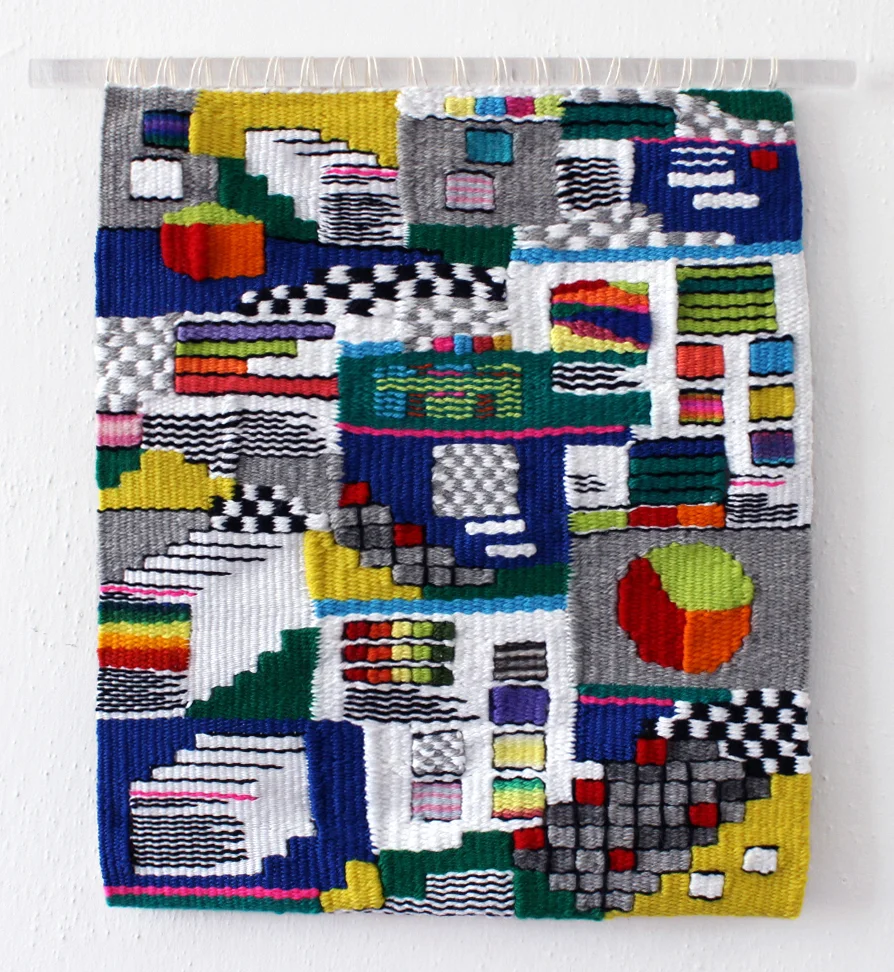 cascade manager , handwoven cotton and wool, 15 x 12 in, 2015