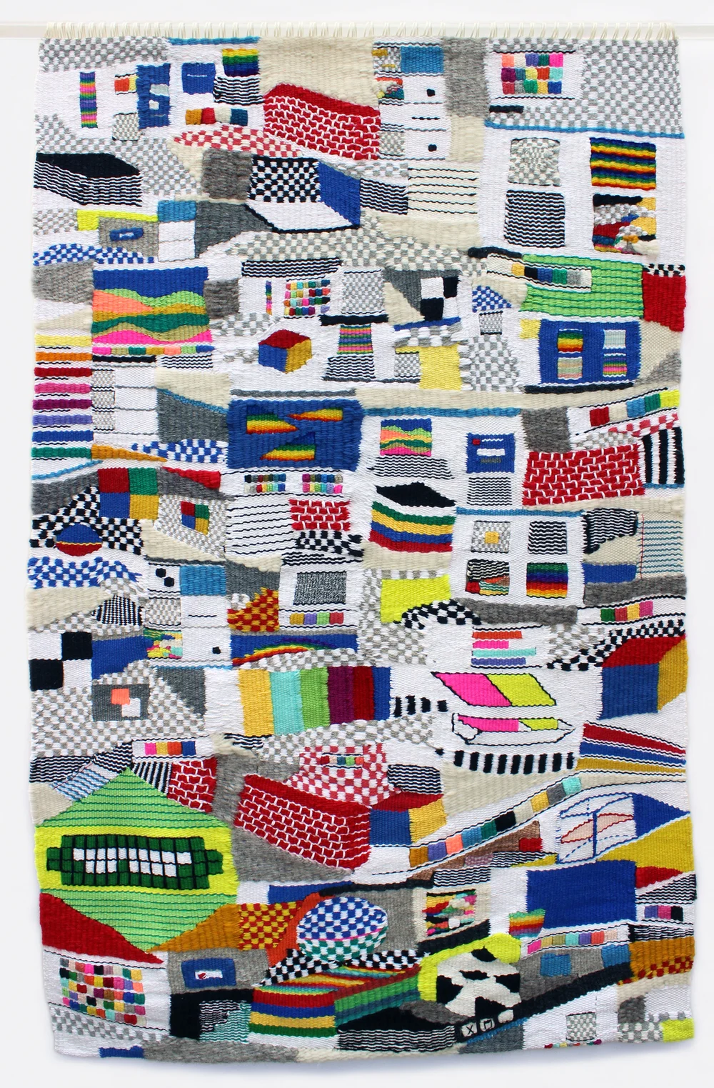   histogram,  2014   handwoven wool, cotton and acrylic 49 x 33 in 