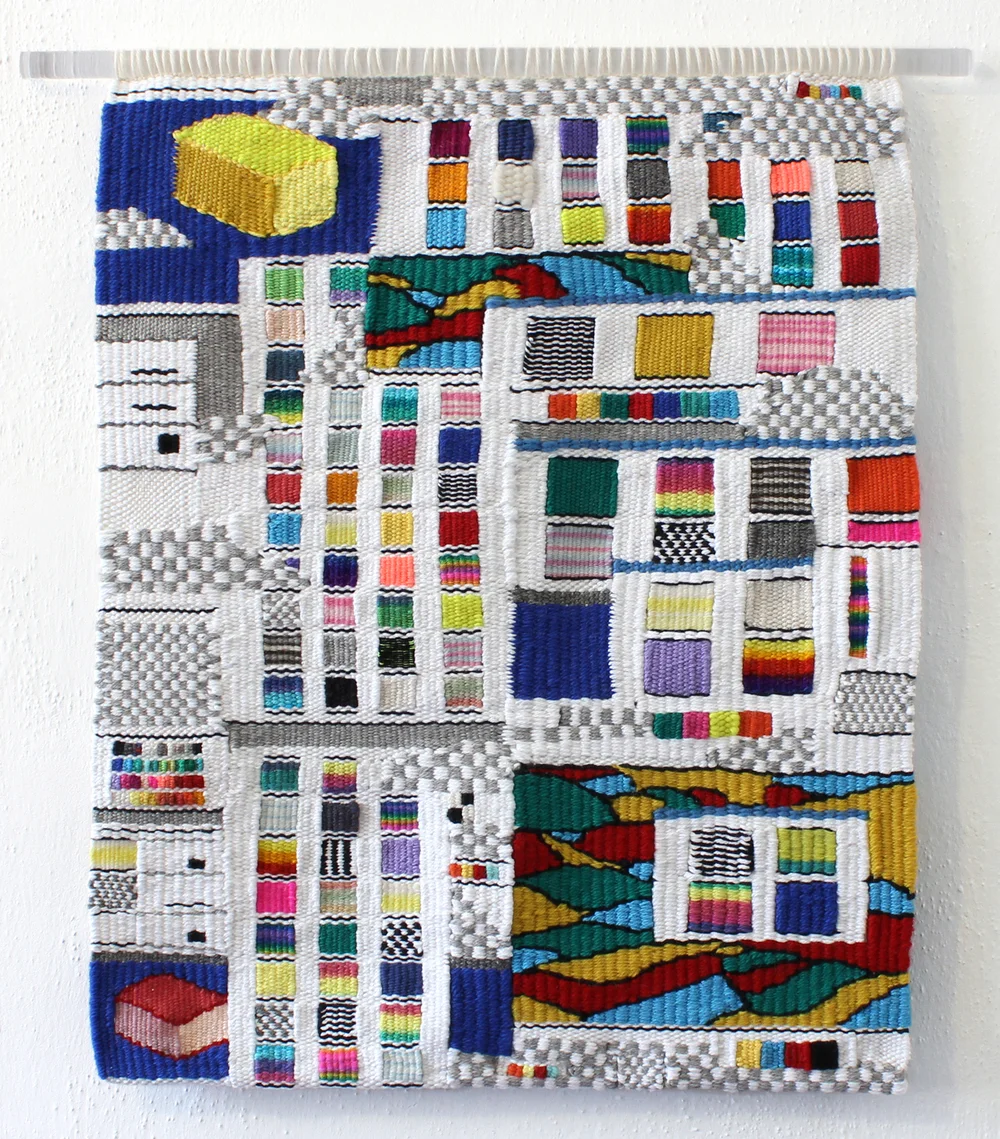   palette-app , 2015  handwoven cotton, wool and acrylic 23 x 18.5 in 