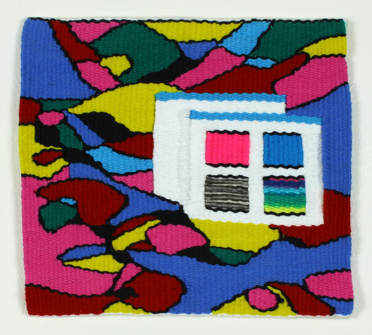   color line fill,  handwoven cotton and wool, 10 x 11 in. 2015 