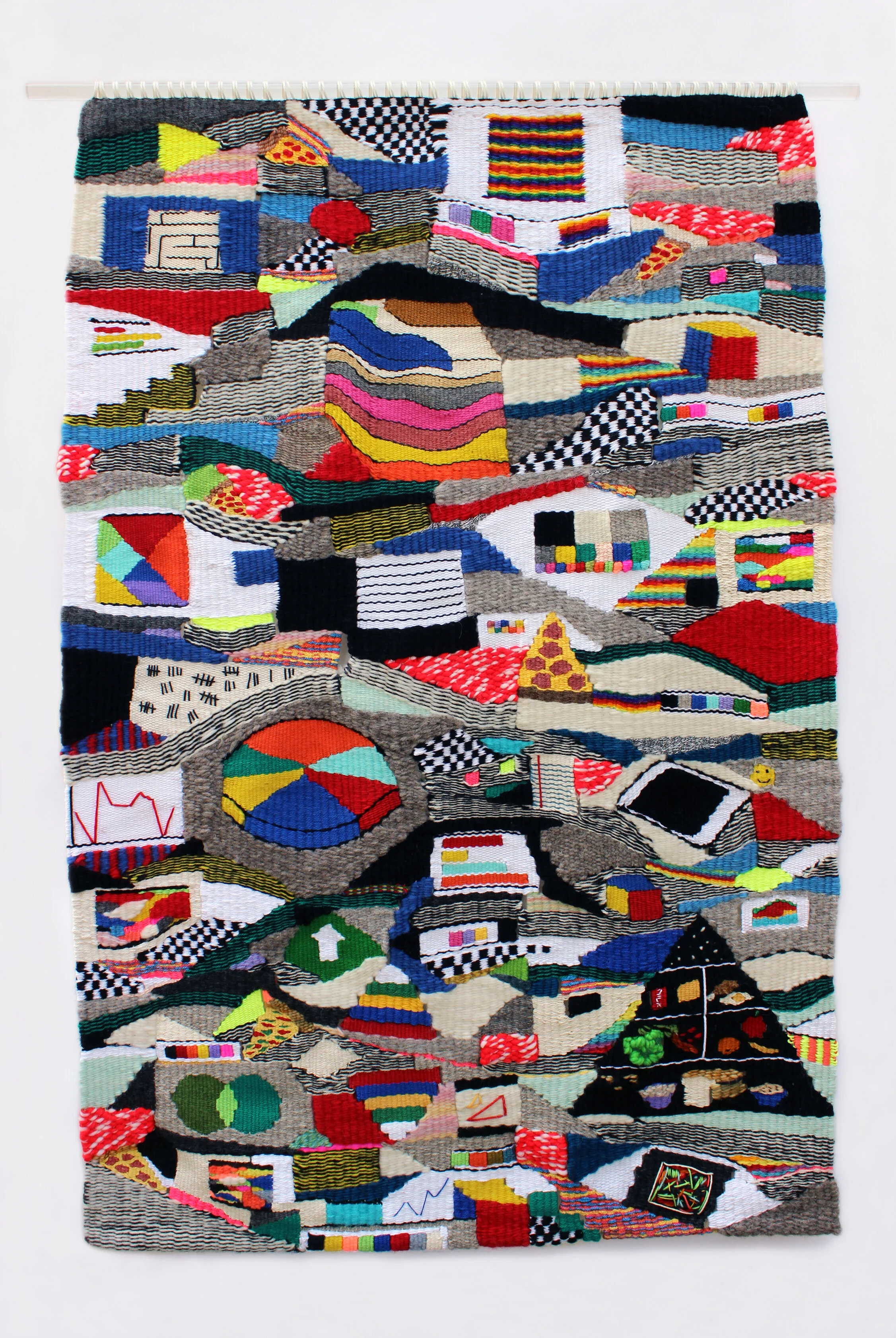   Fieldwork , 2014 handwoven cotton, wool and acrylic 50 x 33 in 