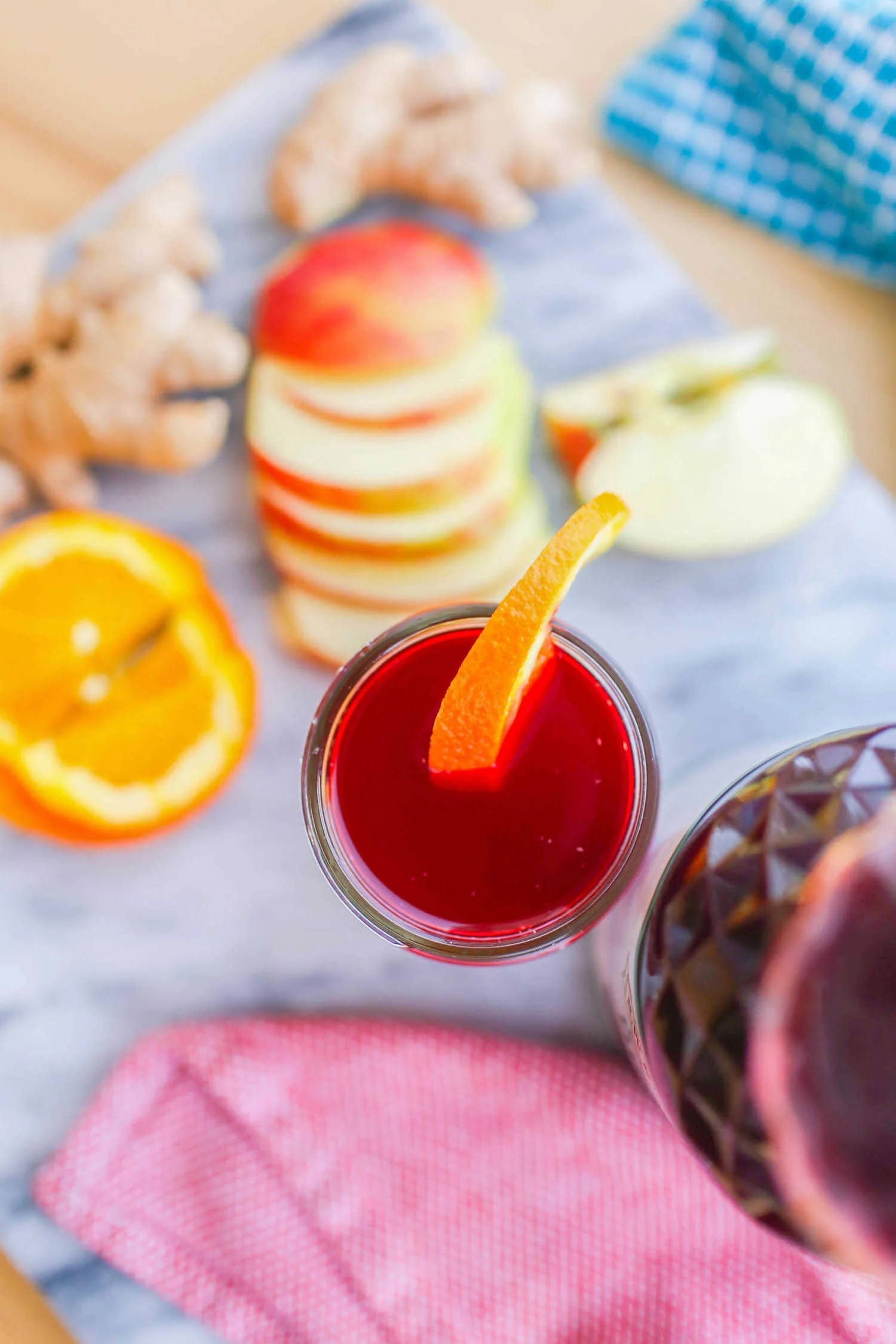 Ginger and Citrus Spritzer Mocktail with Beet Juice