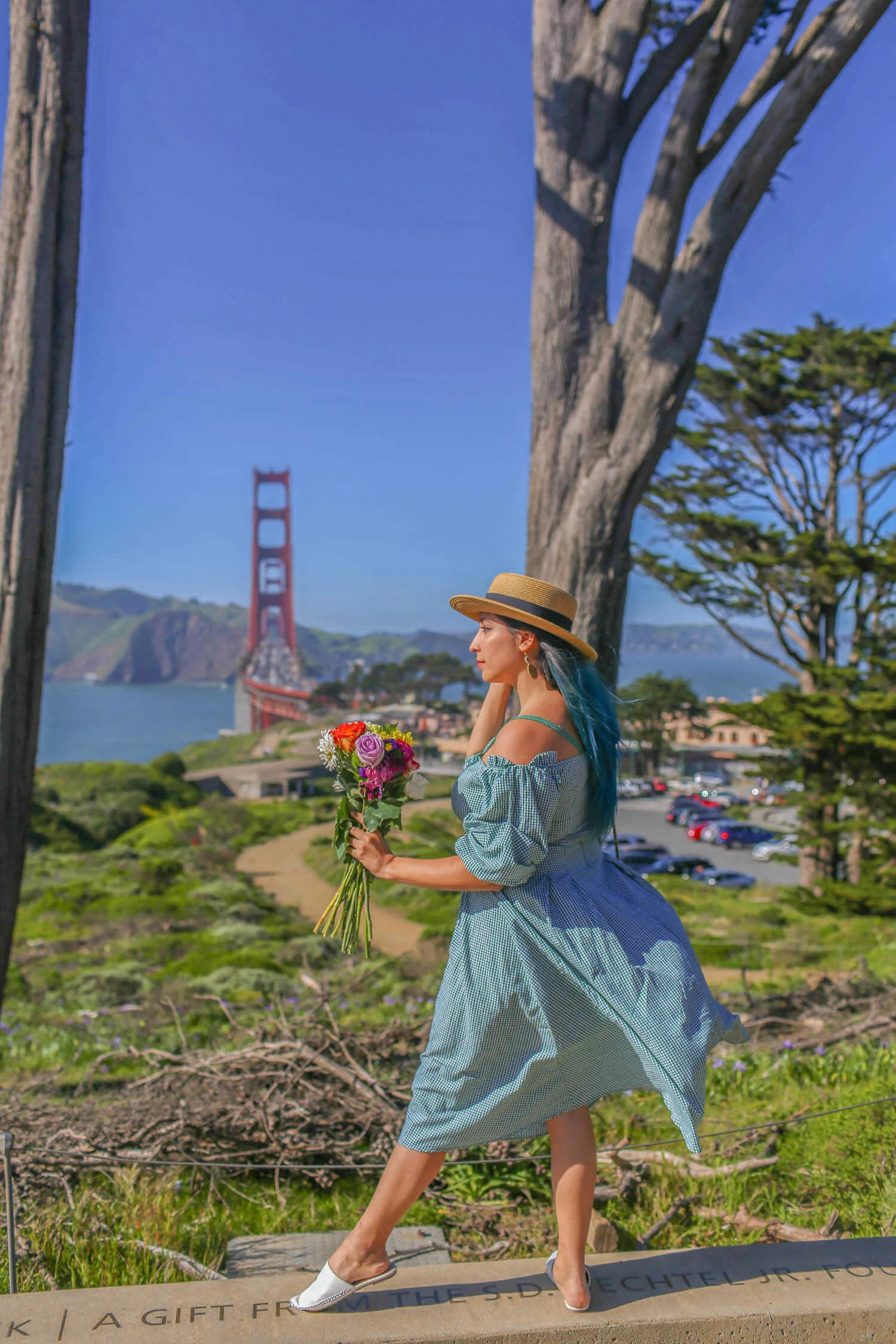 Standing at the Golden Gate Overlook located at Battery Cranston.