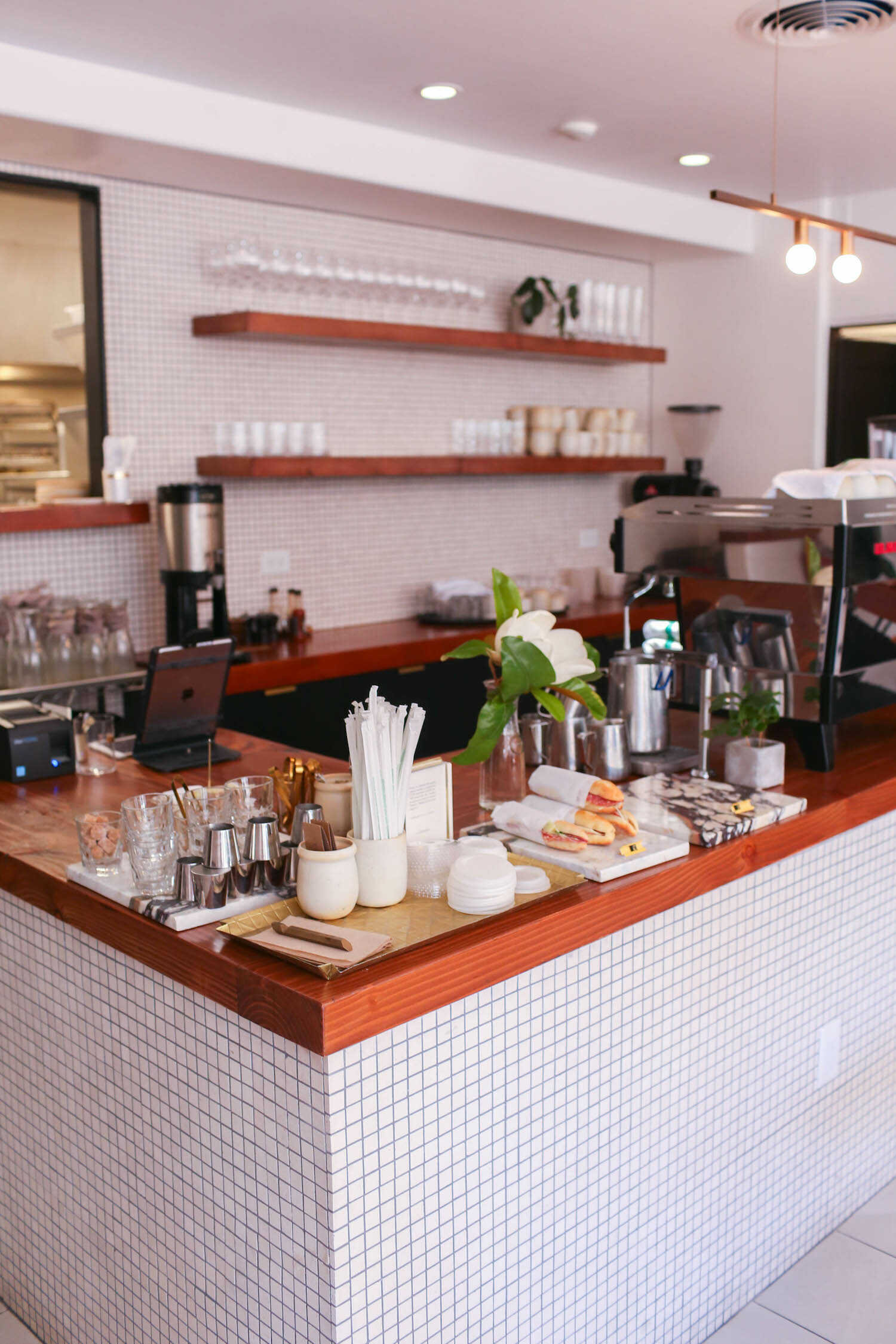 Modern interiors inside Stationæry Coffee Shop.
