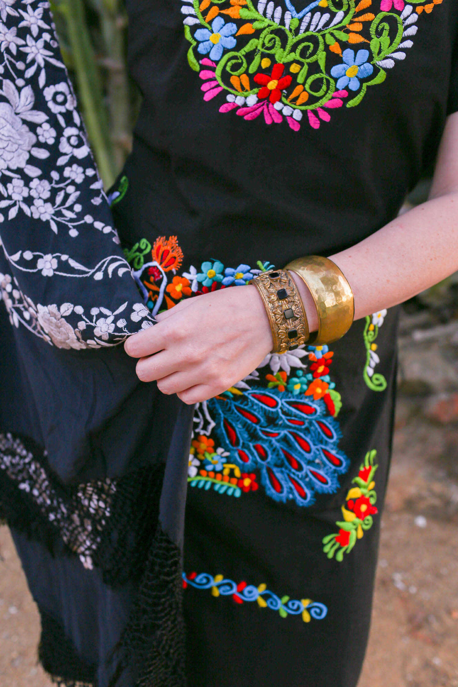 Folk dress Tribal Embroidered Wedding dress Mexican dress