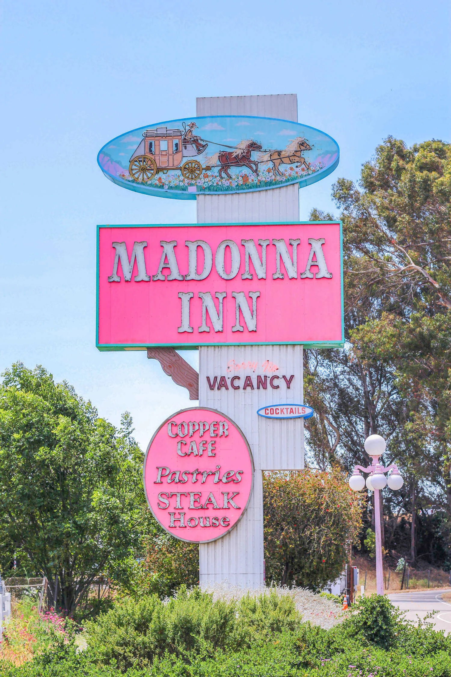 The Best Rooms to Book at the Madonna Inn - Madonna Inn Hotel sign.